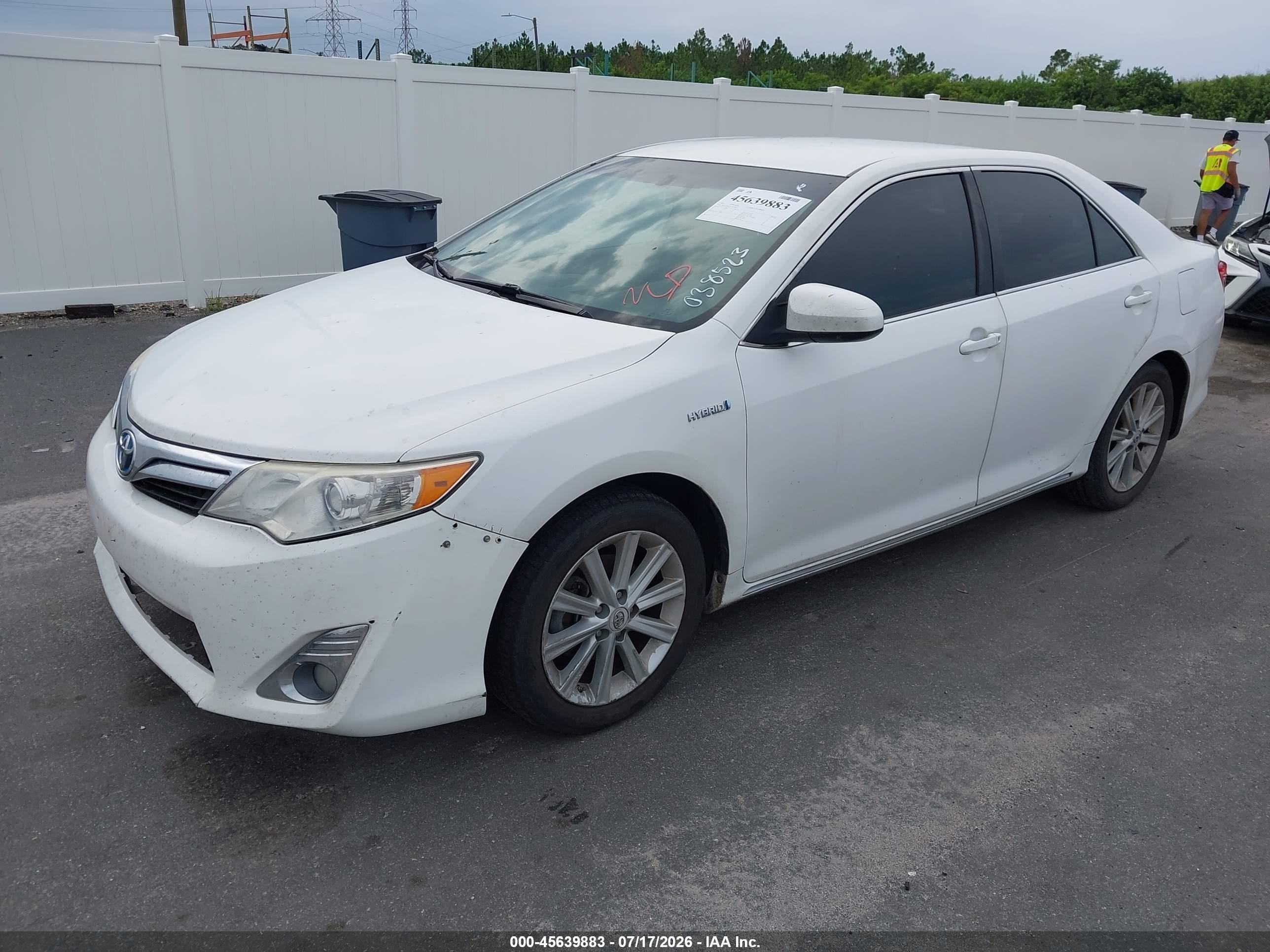 2012 Toyota Camry Hybrid Xle White vin: 4T1BD1FK5CU038523