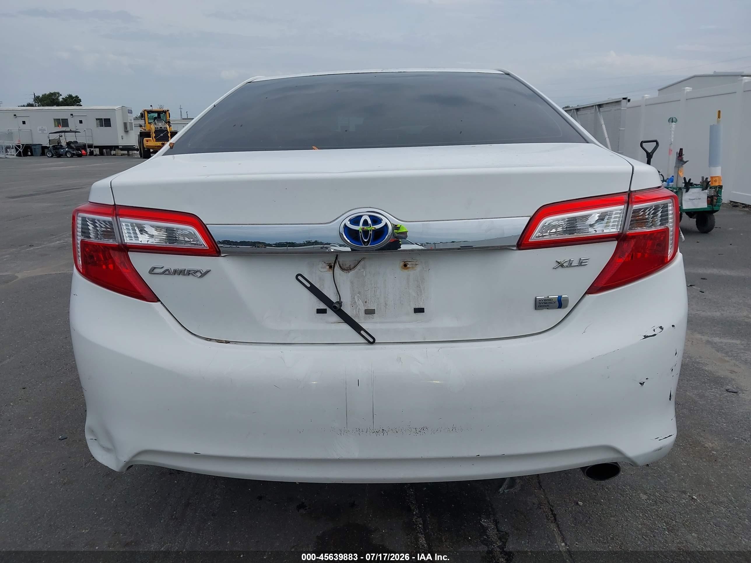 2012 Toyota Camry Hybrid Xle White vin: 4T1BD1FK5CU038523