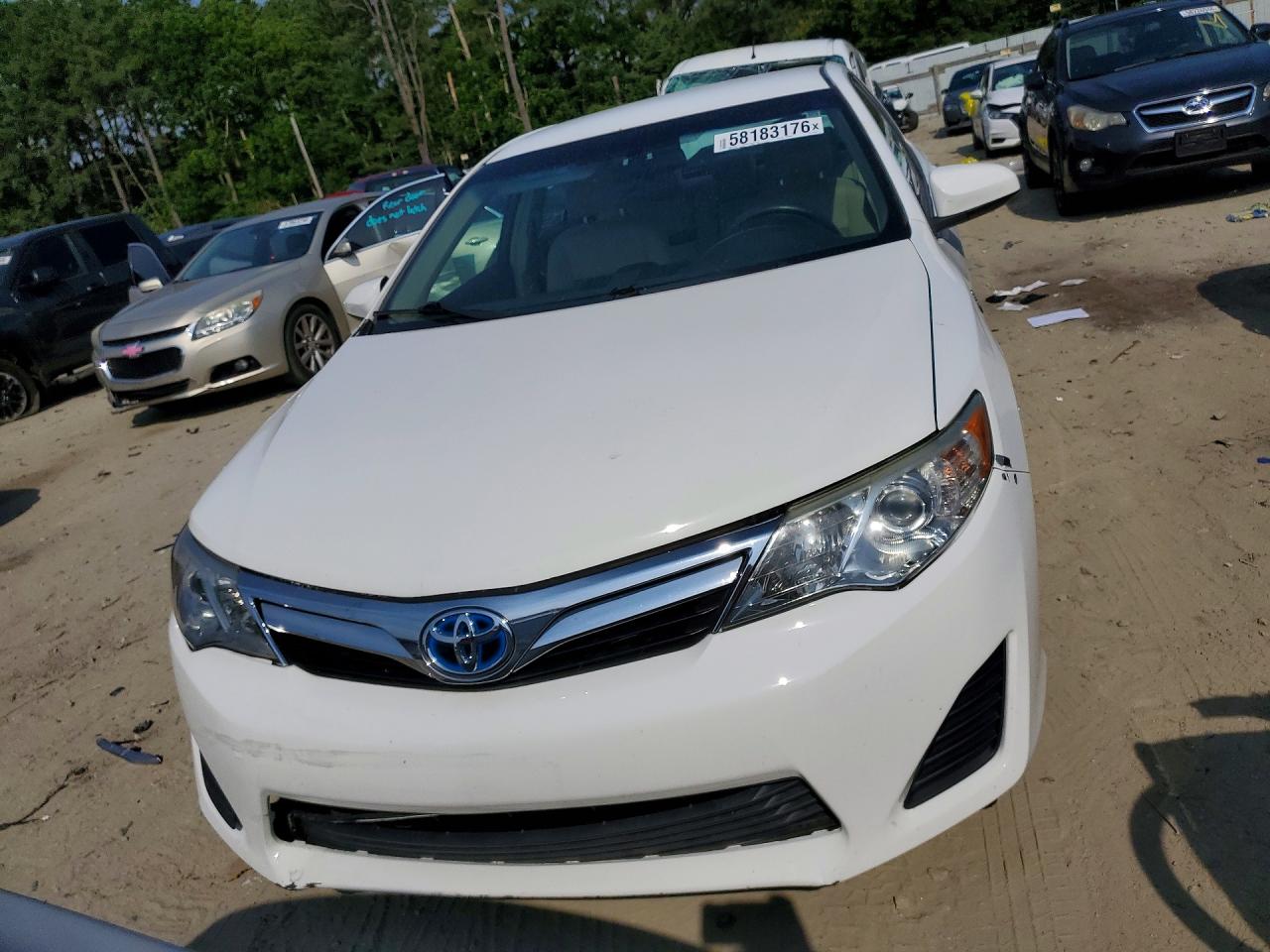 2012 Toyota Camry Hybrid Le White vin: 4T1BD1FK5CU051286