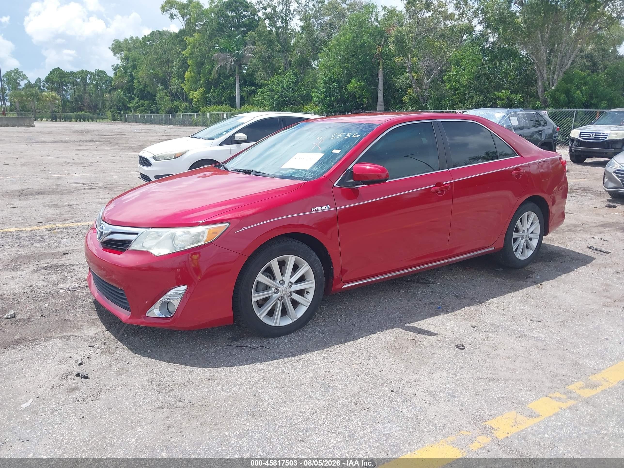 2013 Toyota Camry Hybrid Xle Red vin: 4T1BD1FK5DU085536