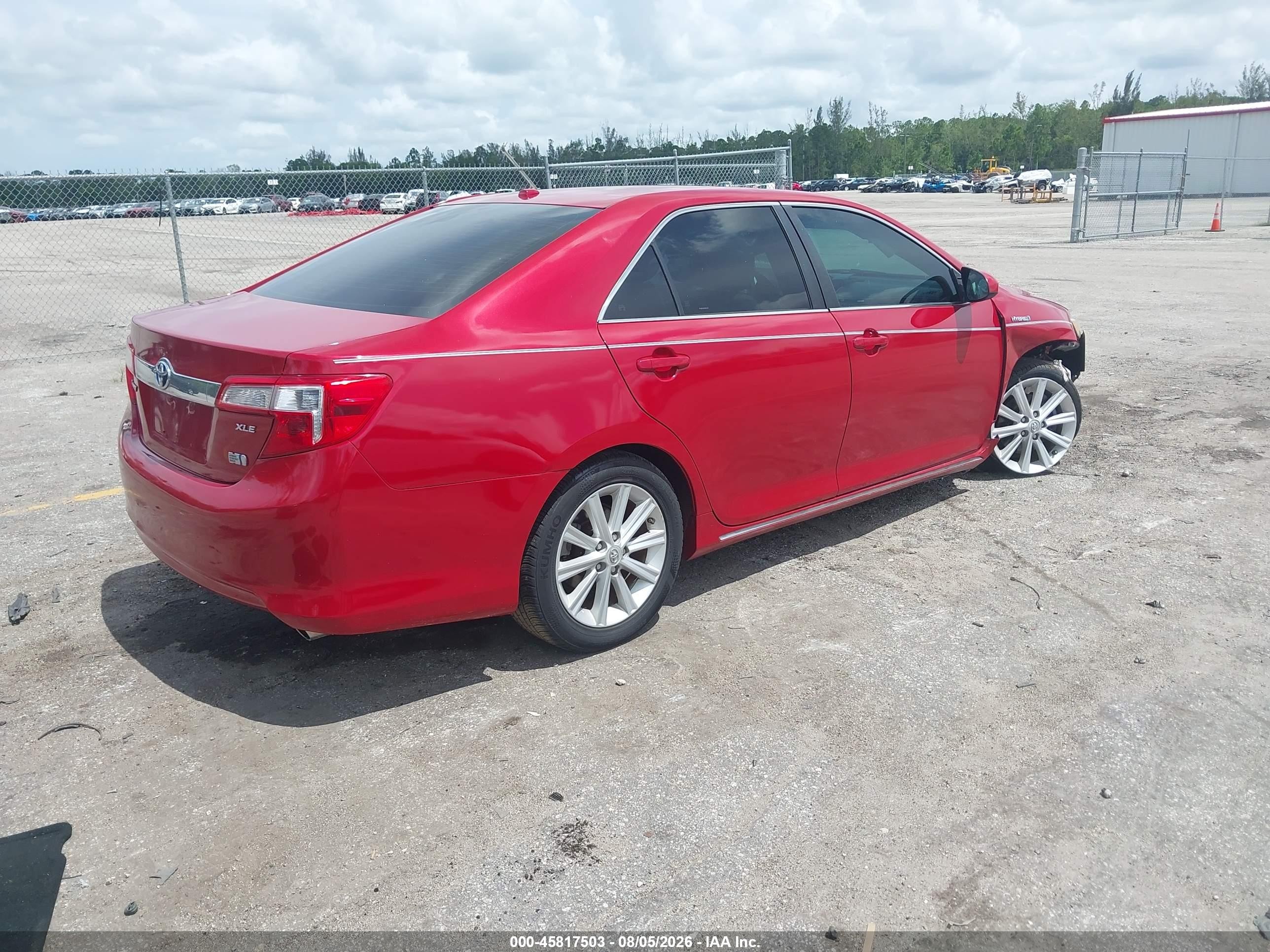 2013 Toyota Camry Hybrid Xle Red vin: 4T1BD1FK5DU085536