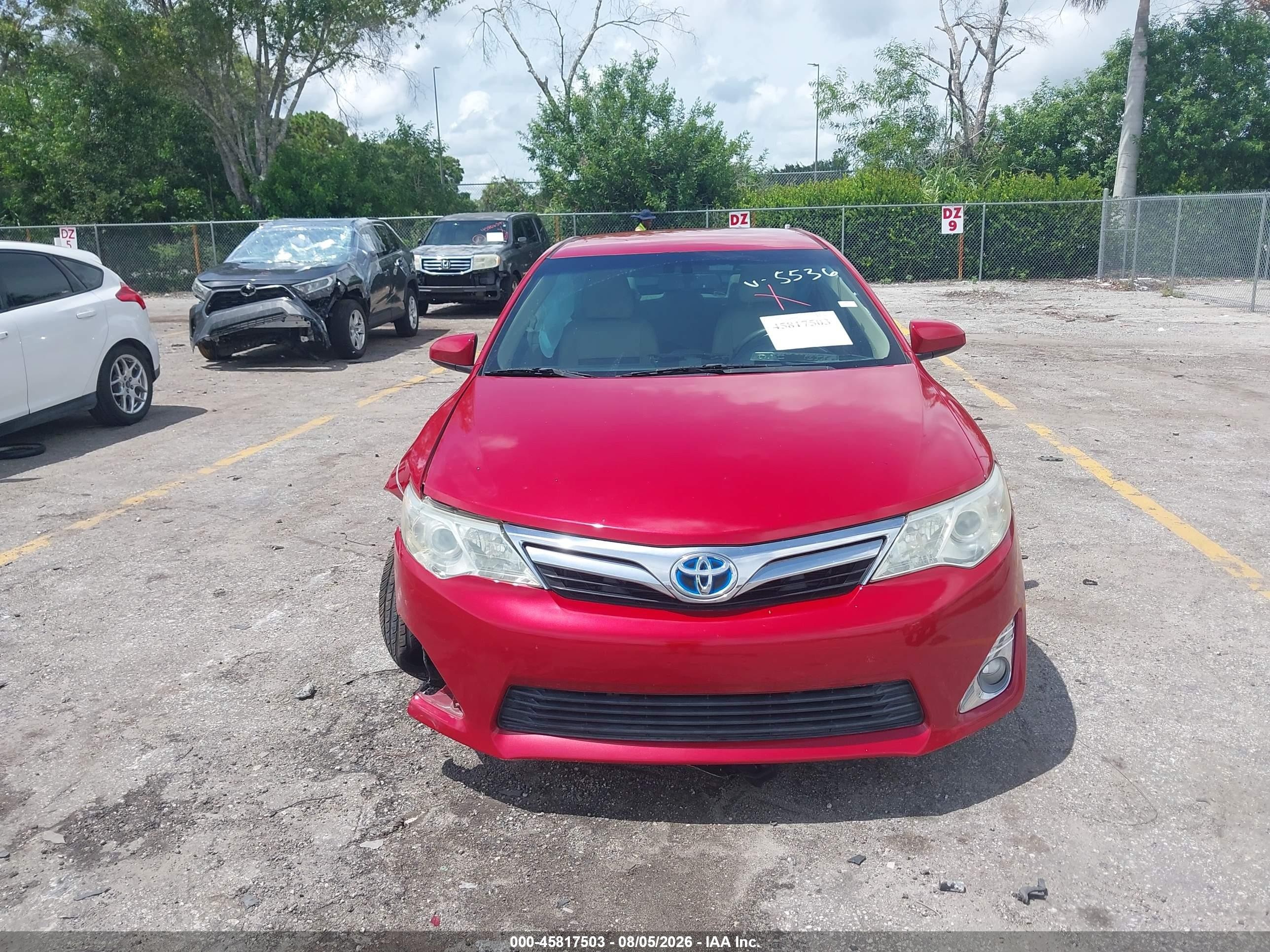 2013 Toyota Camry Hybrid Xle Red vin: 4T1BD1FK5DU085536