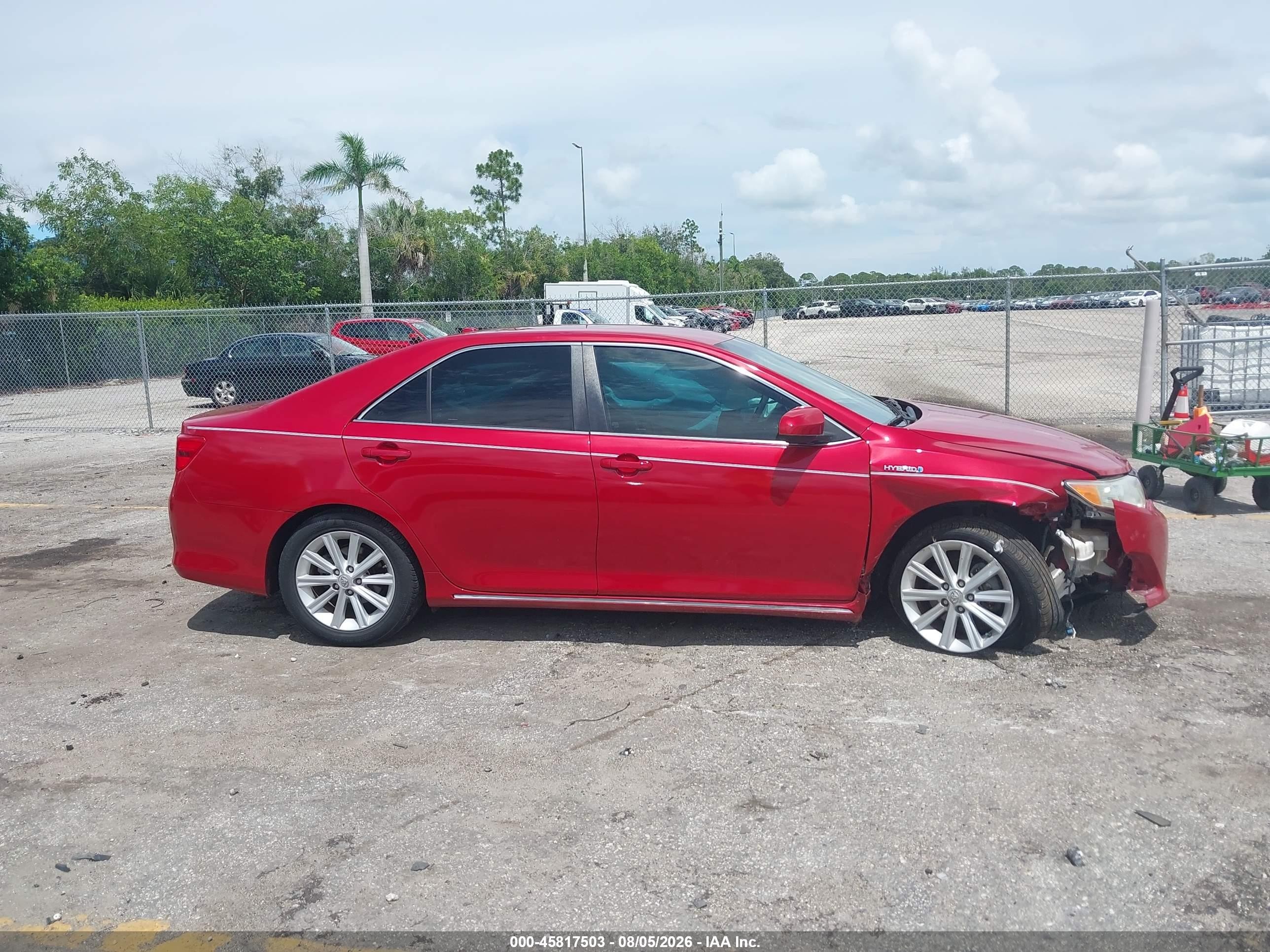 2013 Toyota Camry Hybrid Xle Red vin: 4T1BD1FK5DU085536