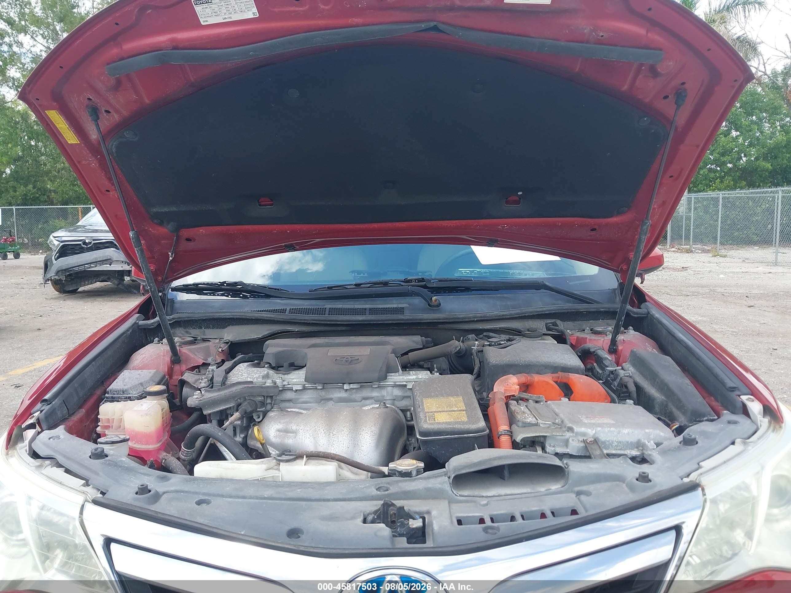 2013 Toyota Camry Hybrid Xle Red vin: 4T1BD1FK5DU085536