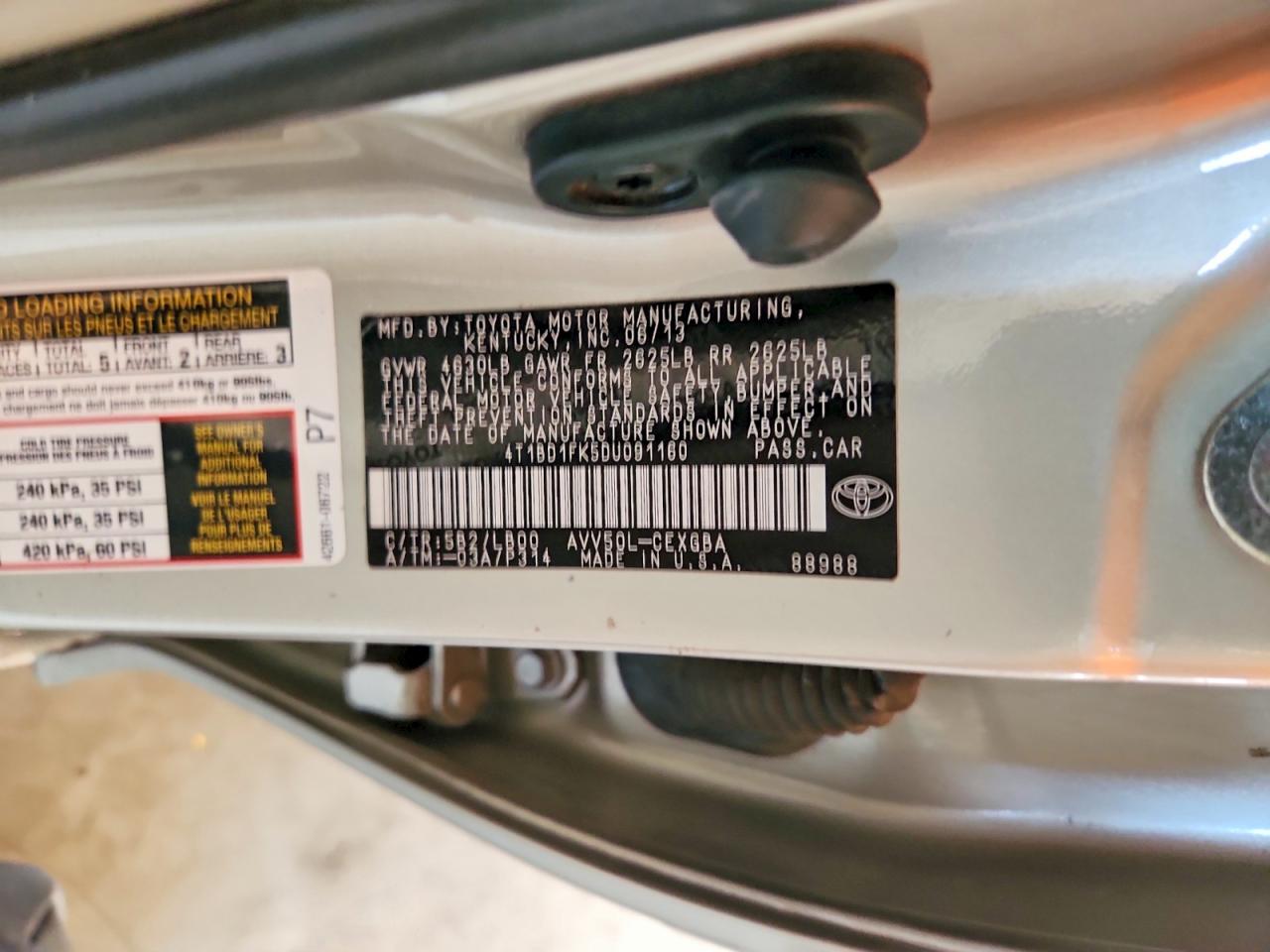 2013 Toyota Camry Hybrid Xle Beige vin: 4T1BD1FK5DU091160