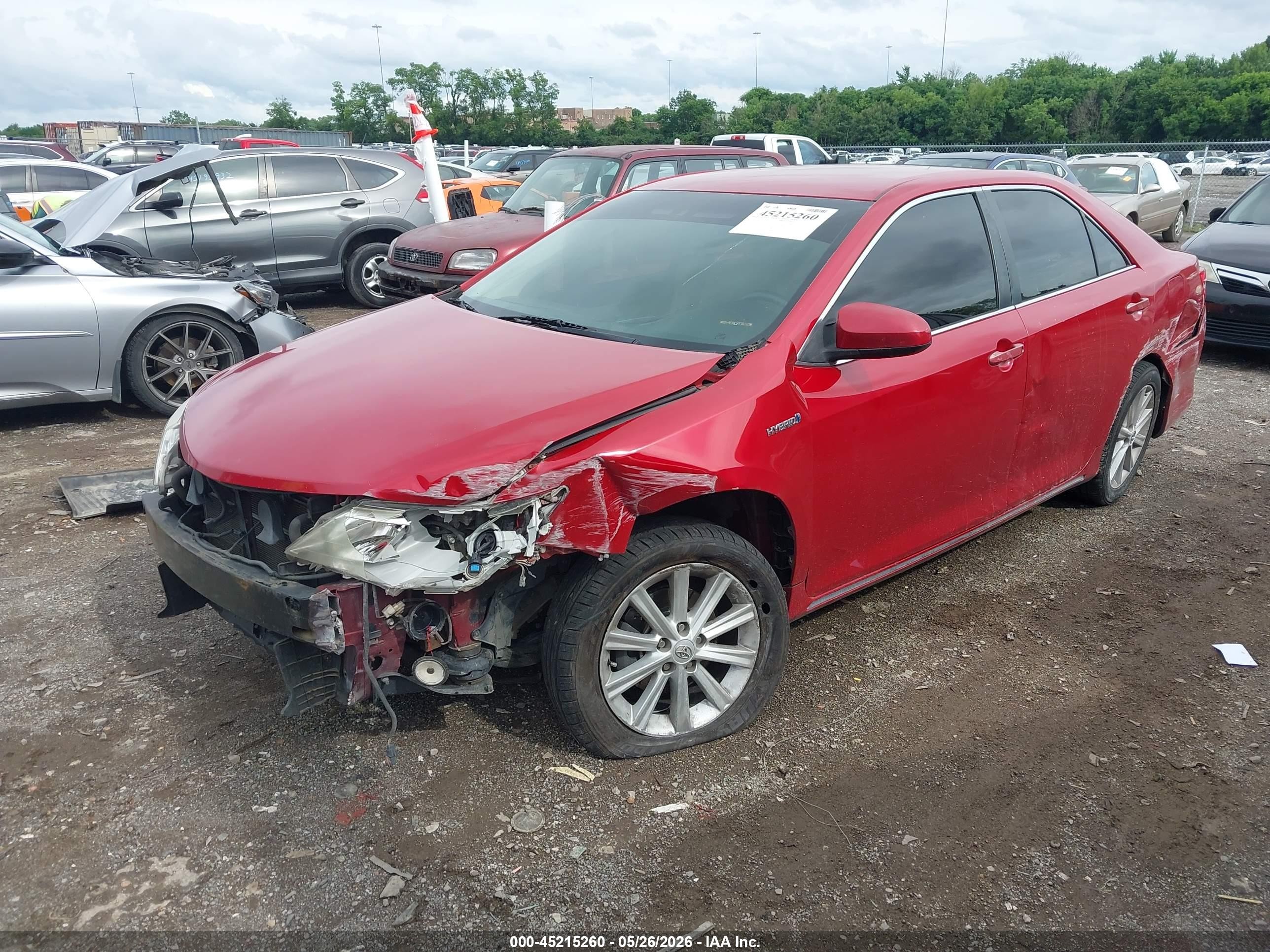2014 Toyota Camry Hybrid Xle Red vin: 4T1BD1FK5EU104751