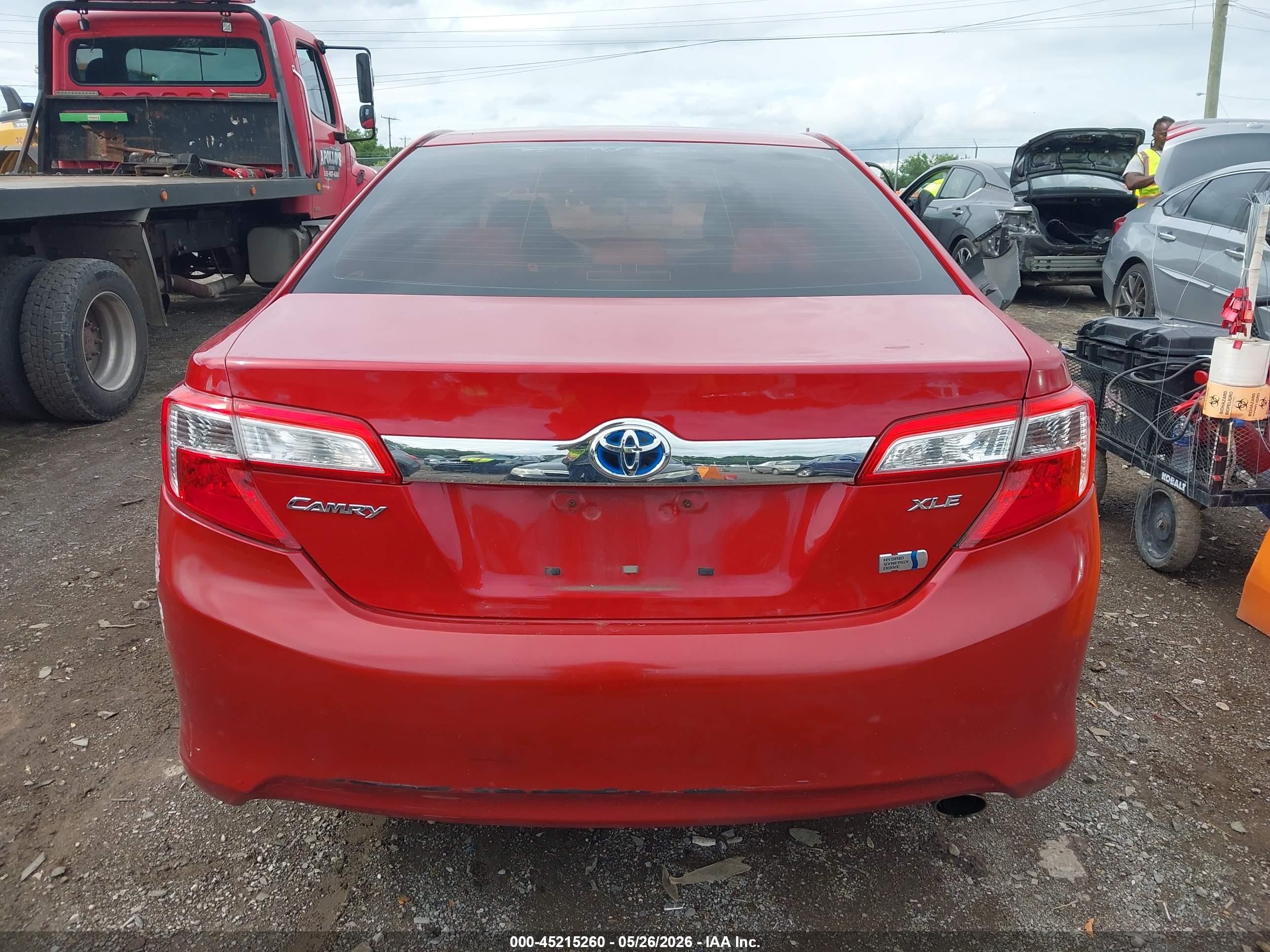 2014 Toyota Camry Hybrid Xle Red vin: 4T1BD1FK5EU104751
