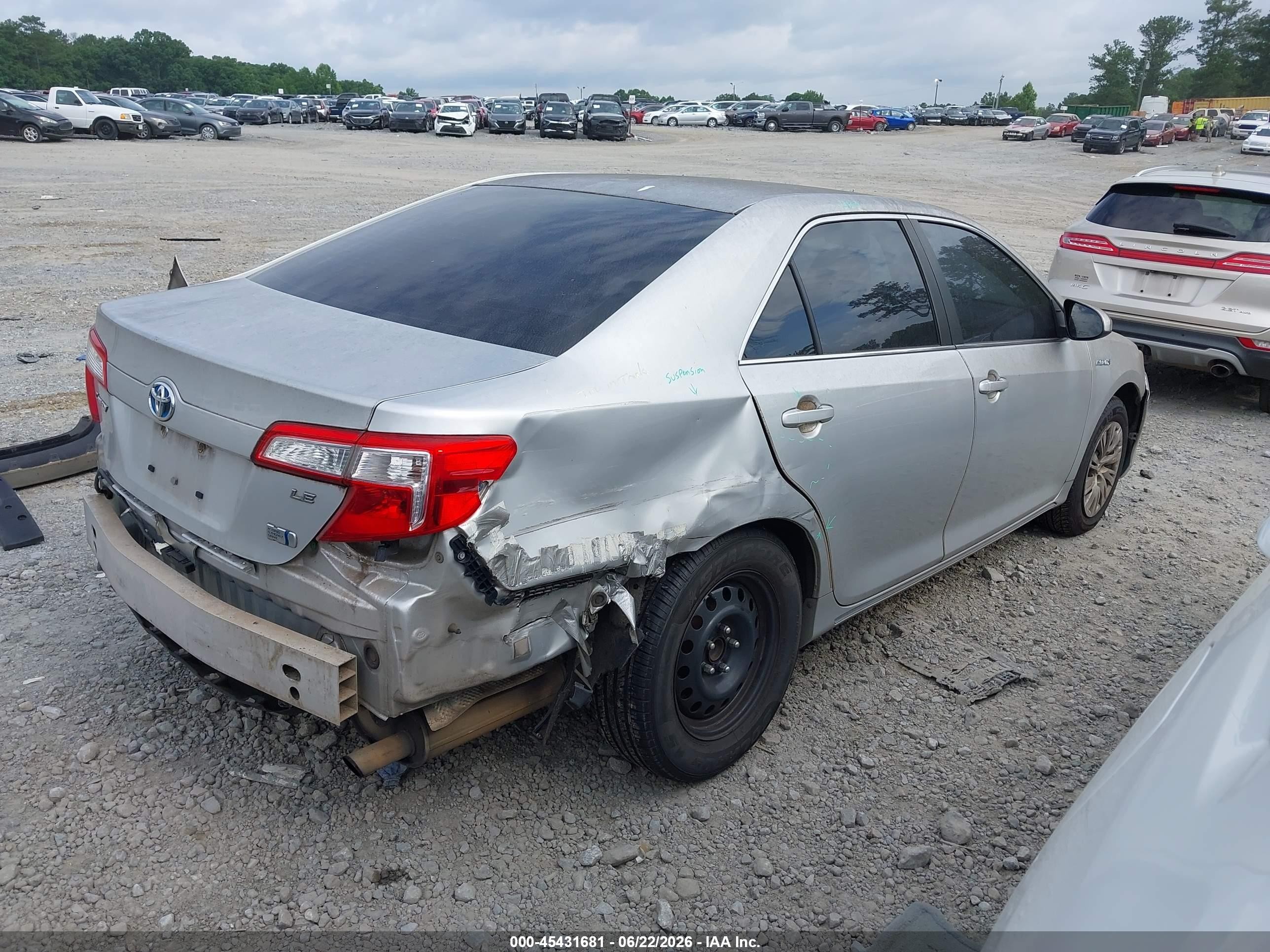 2014 Toyota Camry Hybrid Le Gray vin: 4T1BD1FK5EU118309