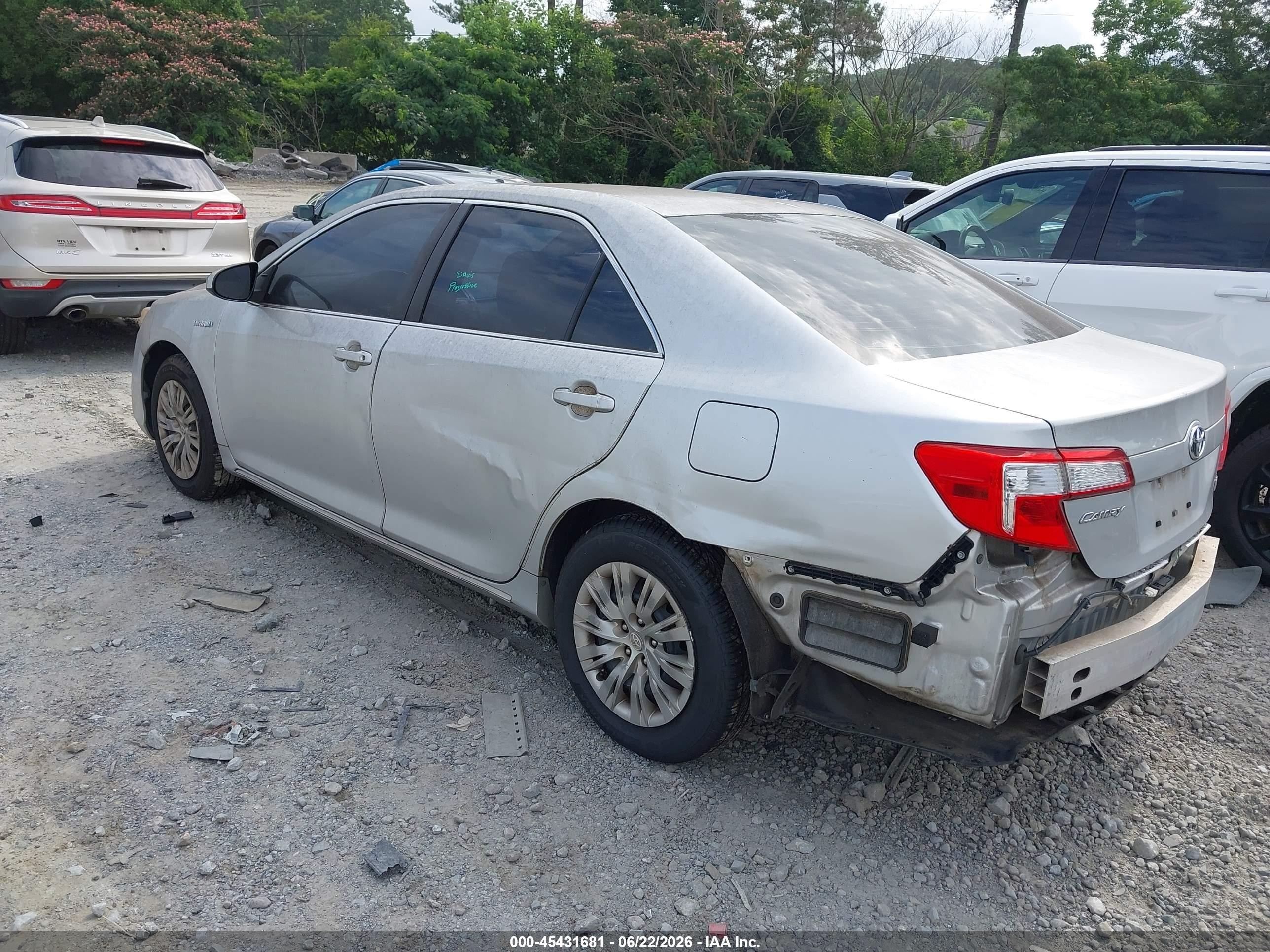 2014 Toyota Camry Hybrid Le Gray vin: 4T1BD1FK5EU118309