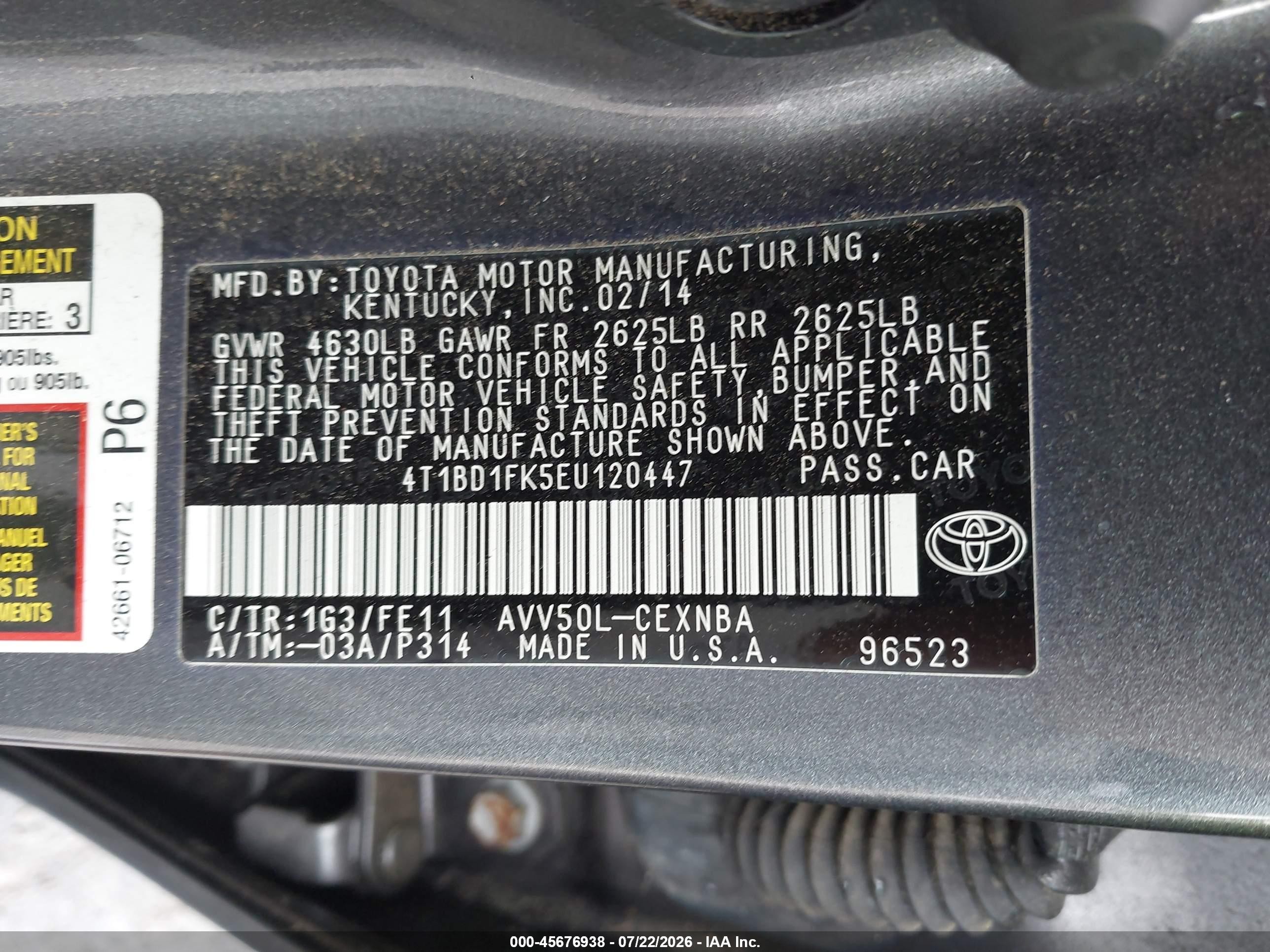 2014 Toyota Camry Hybrid Le Бежевый vin: 4T1BD1FK5EU120447