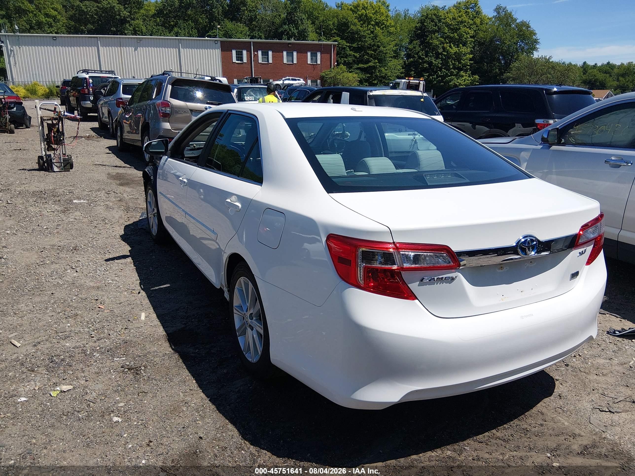 2014 Toyota Camry Hybrid Xle White vin: 4T1BD1FK5EU128323
