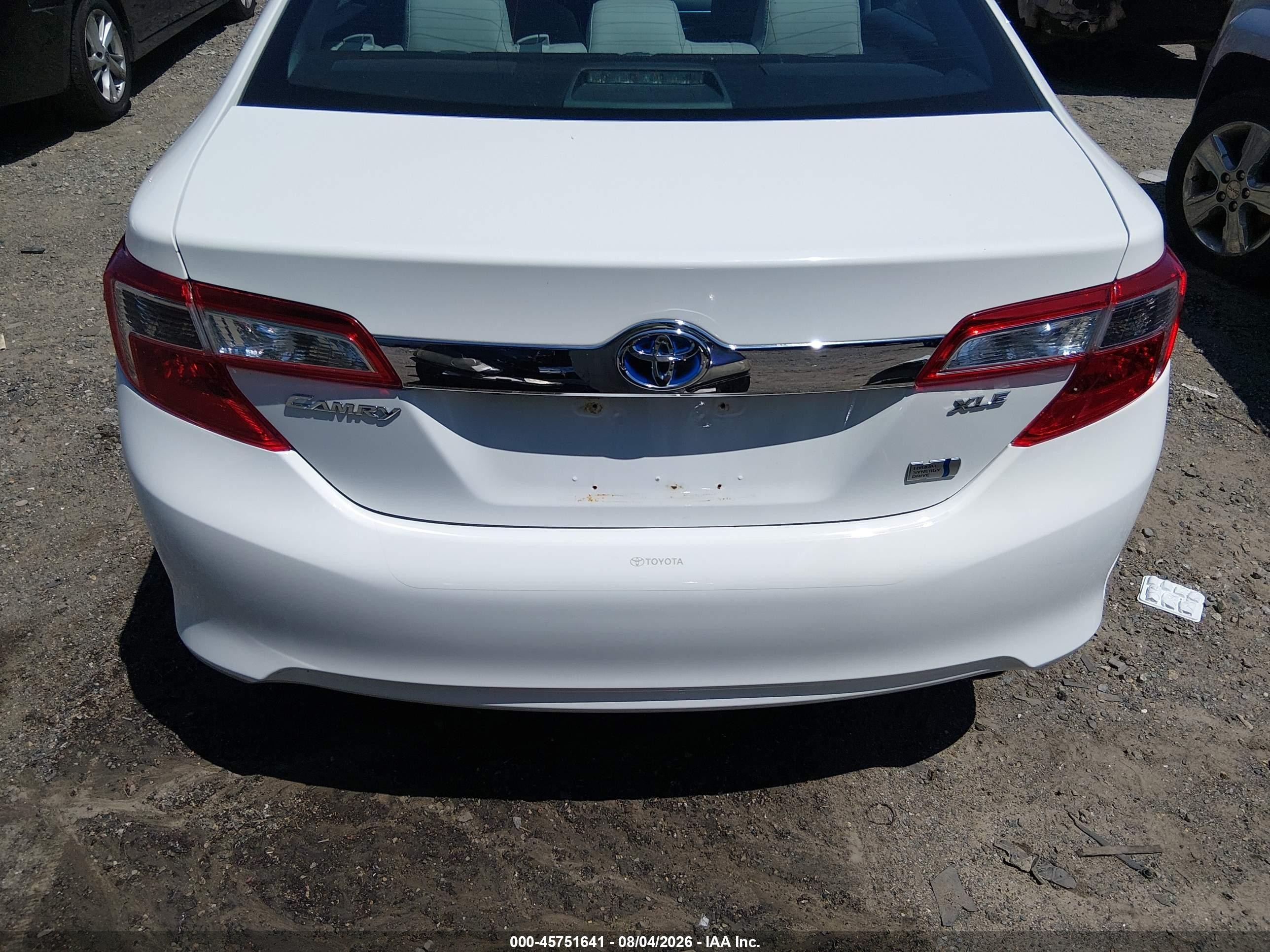 2014 Toyota Camry Hybrid Xle White vin: 4T1BD1FK5EU128323