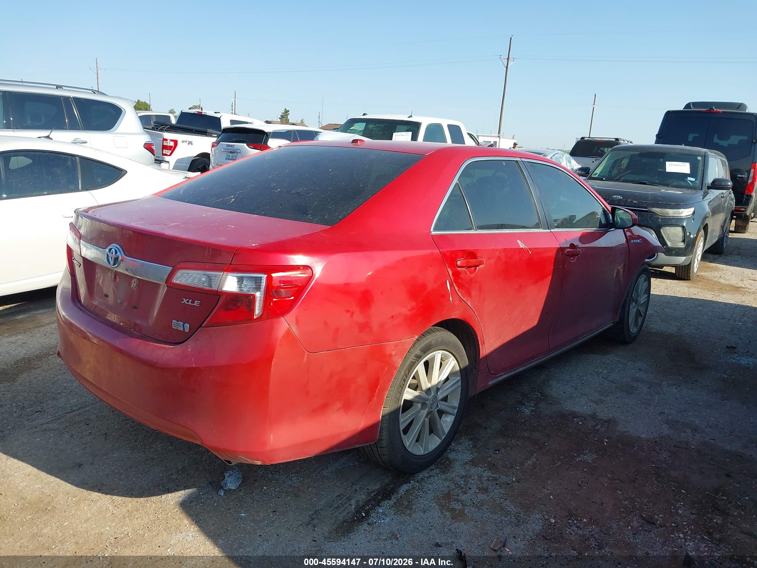 2014 Toyota Camry Hybrid Xle Красный vin: 4T1BD1FK5EU141010