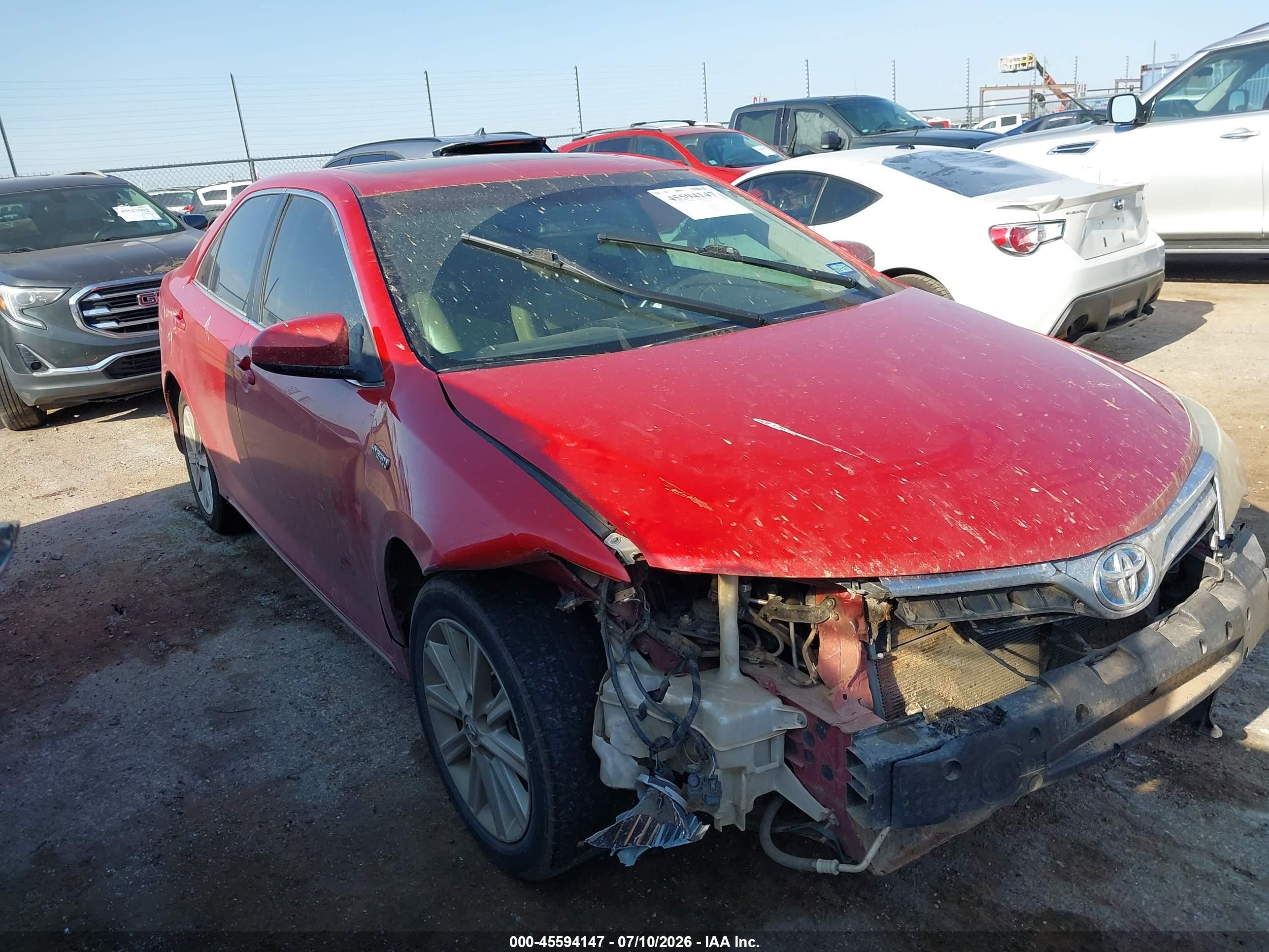 2014 Toyota Camry Hybrid Xle Red vin: 4T1BD1FK5EU141010