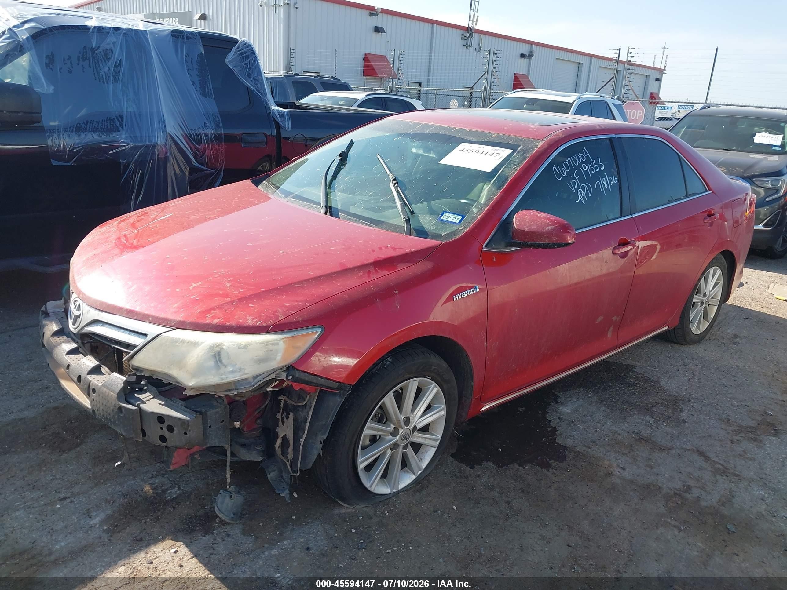 2014 Toyota Camry Hybrid Xle Красный vin: 4T1BD1FK5EU141010
