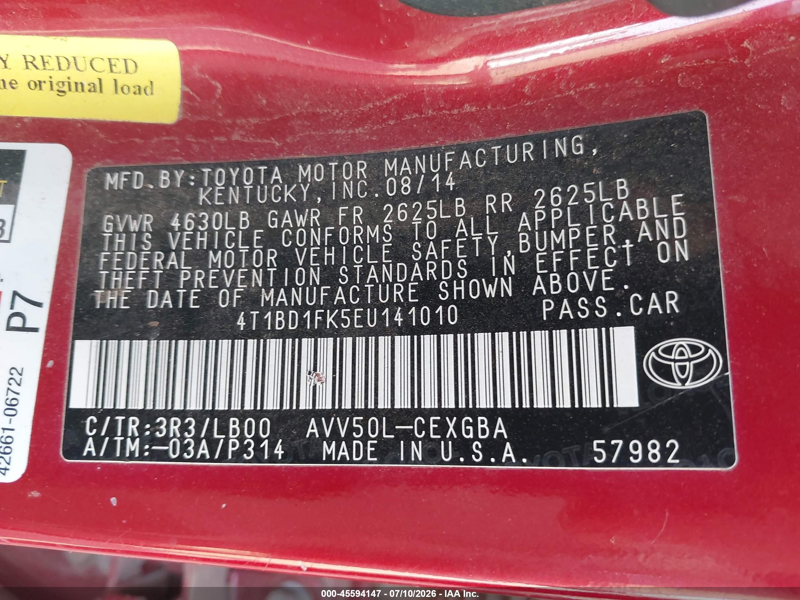 2014 Toyota Camry Hybrid Xle Красный vin: 4T1BD1FK5EU141010