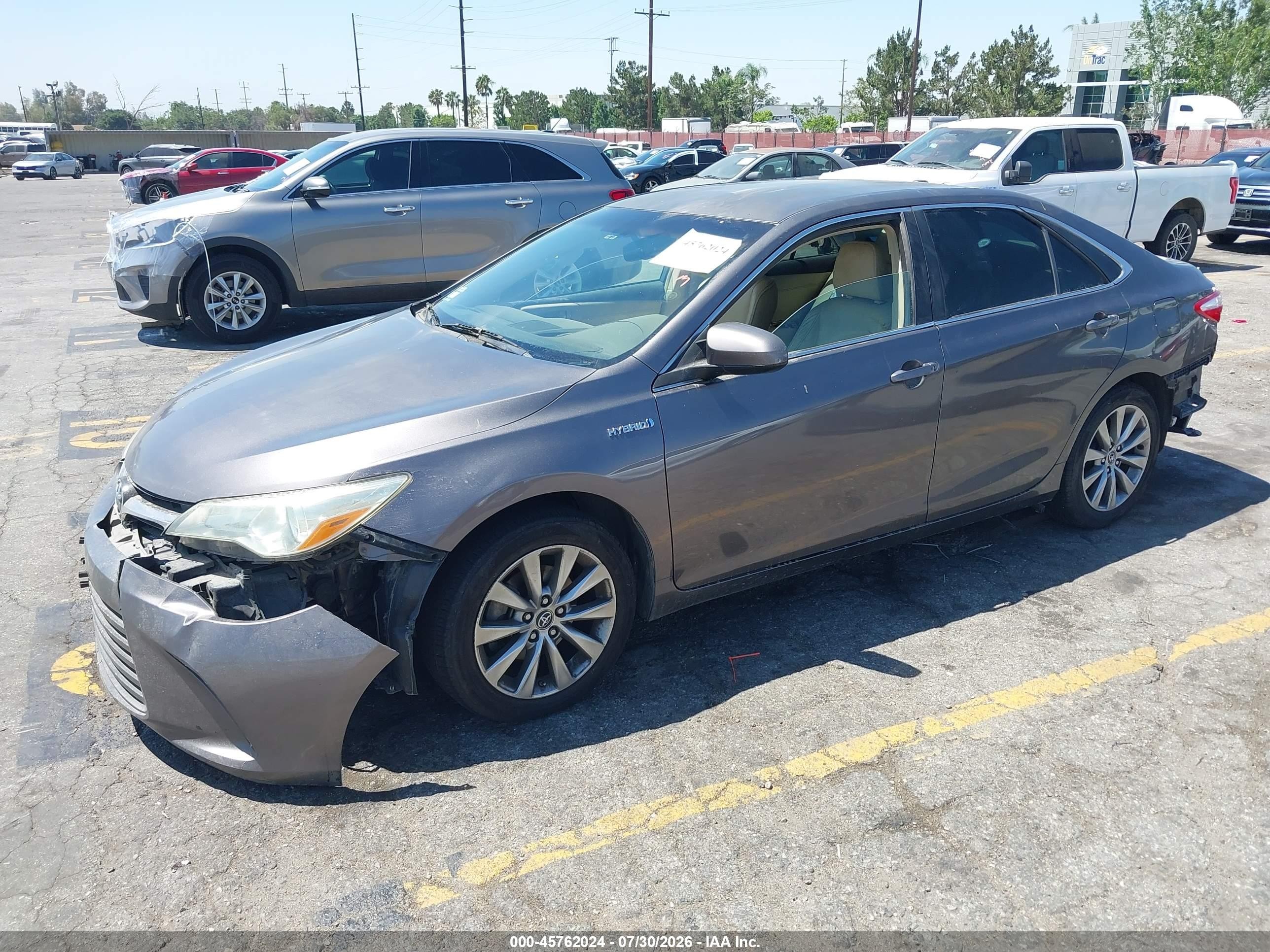 2015 Toyota Camry Hybrid Xle Gray vin: 4T1BD1FK5FU144894
