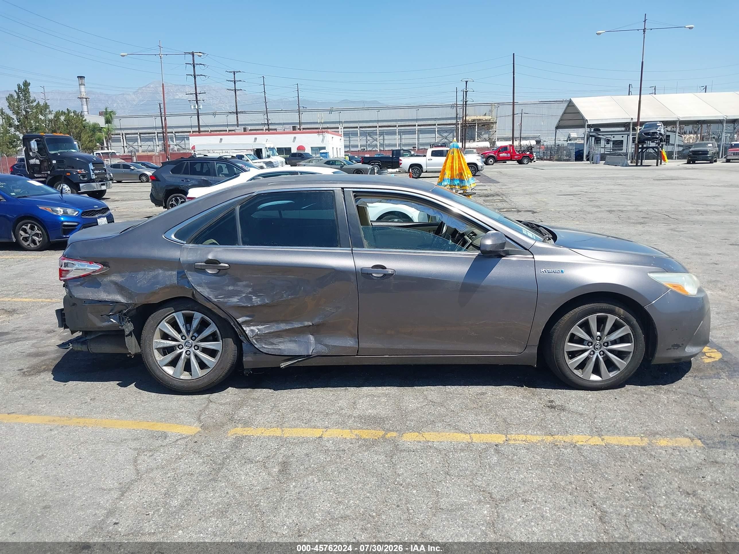 2015 Toyota Camry Hybrid Xle Gray vin: 4T1BD1FK5FU144894