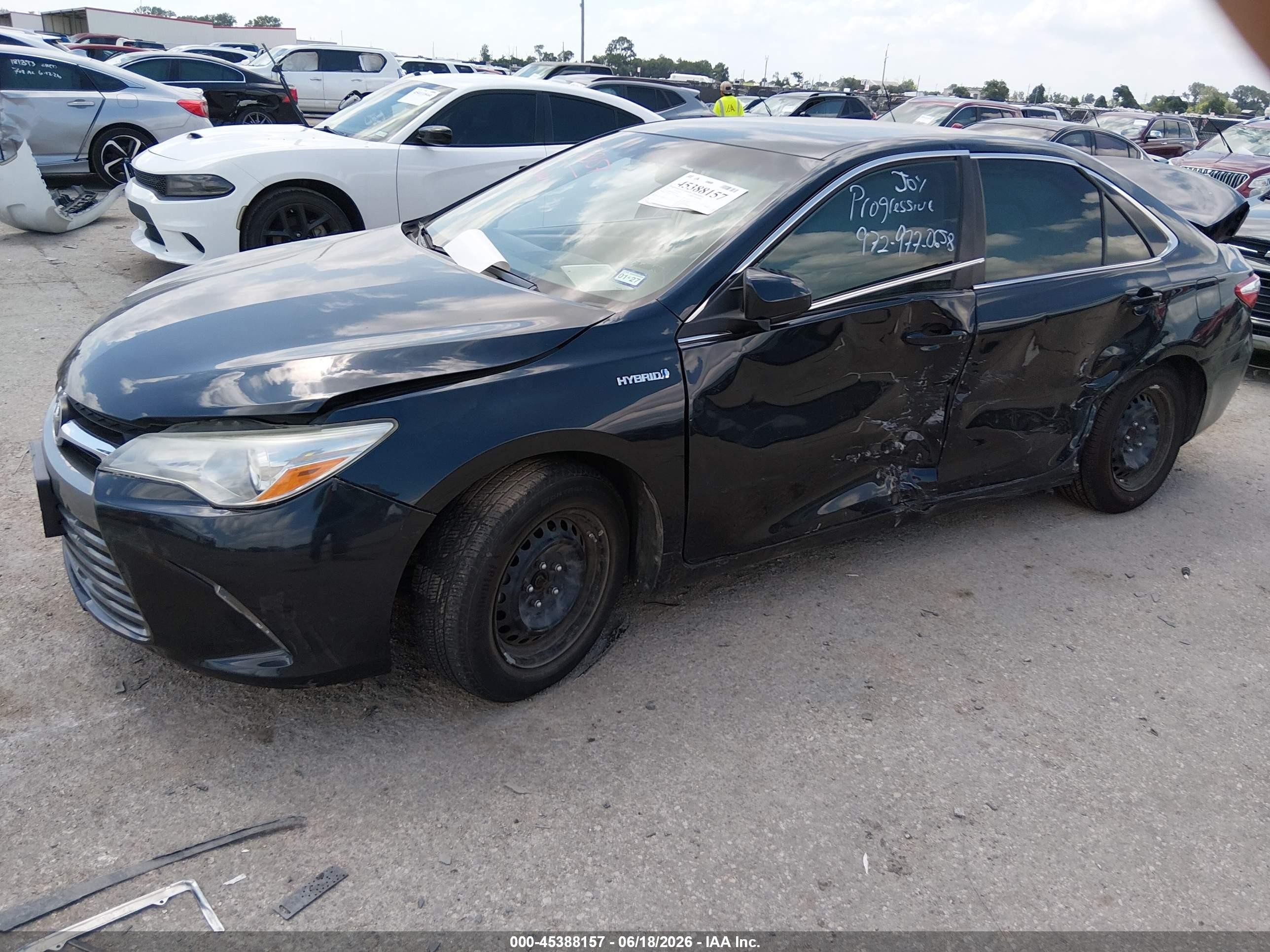 2015 Toyota Camry Hybrid Le Black vin: 4T1BD1FK5FU152185