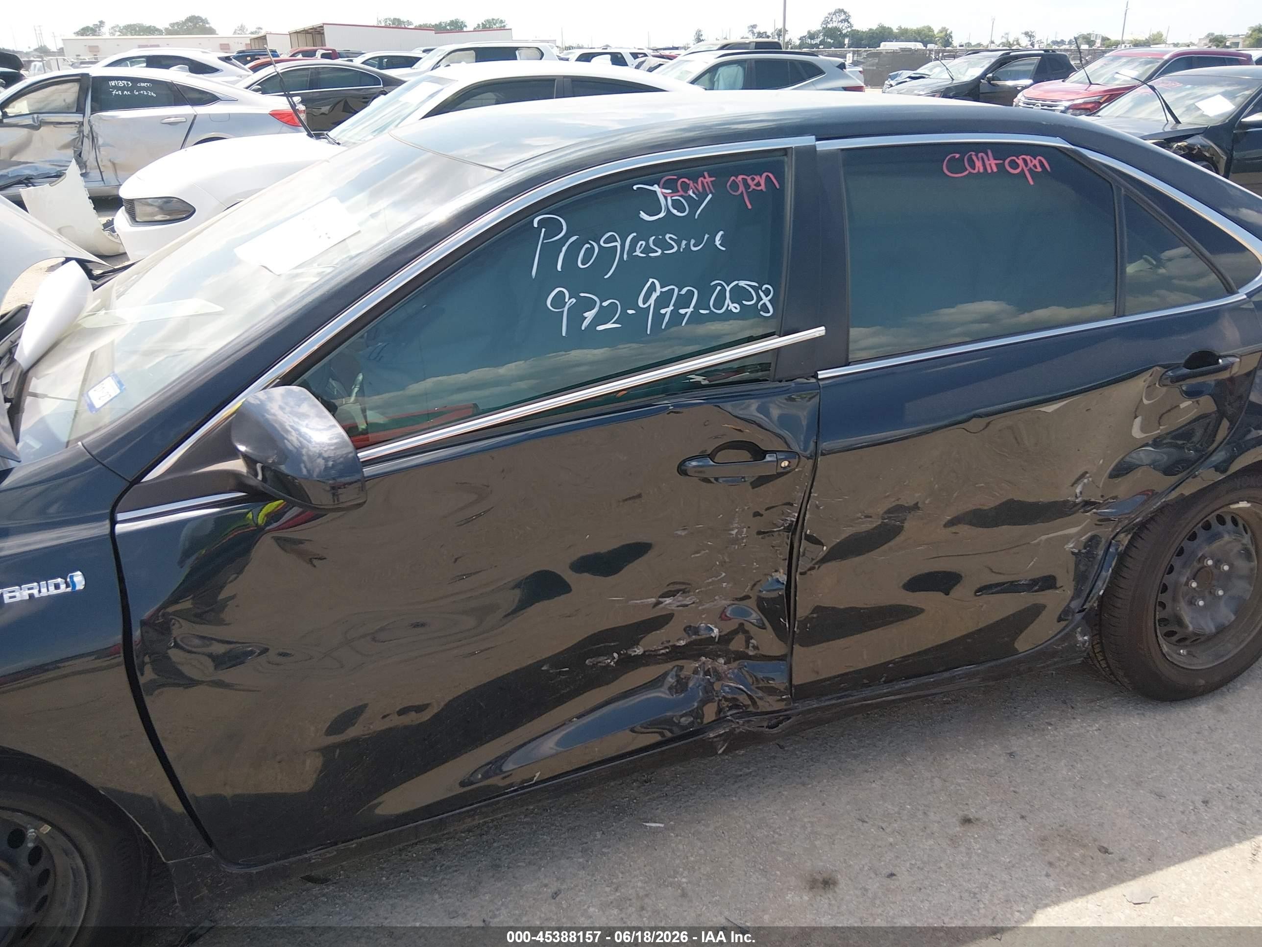 2015 Toyota Camry Hybrid Le Black vin: 4T1BD1FK5FU152185