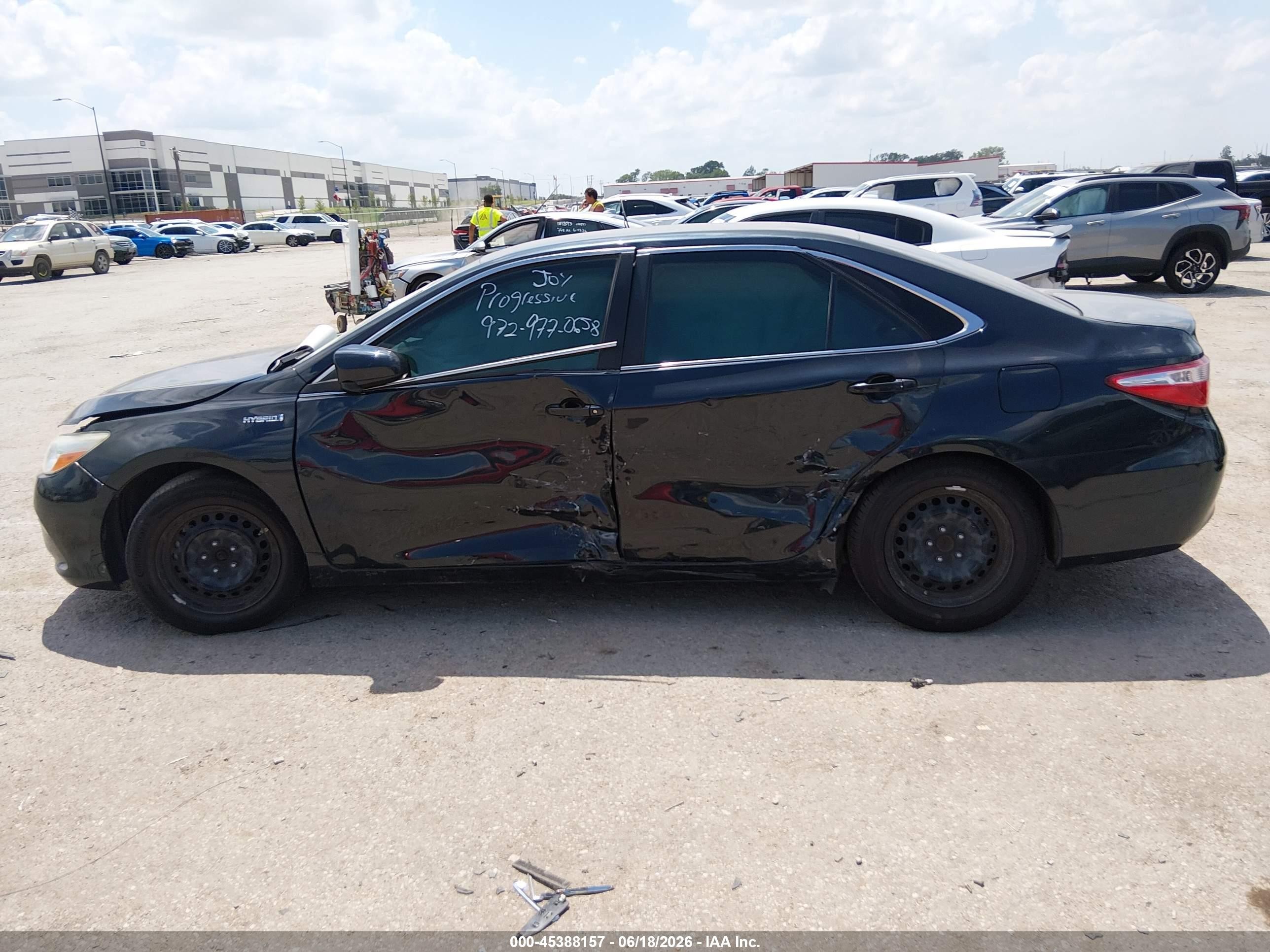 2015 Toyota Camry Hybrid Le Black vin: 4T1BD1FK5FU152185