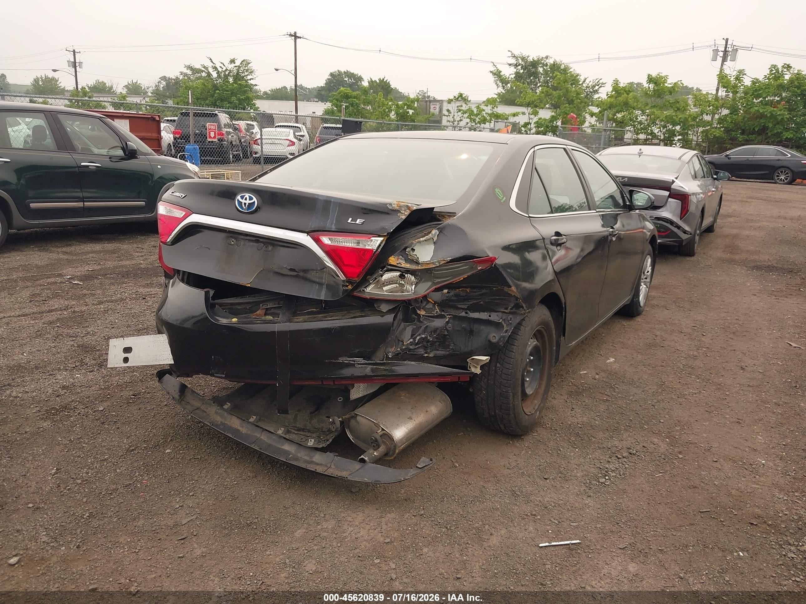2015 Toyota Camry Hybrid Le Black vin: 4T1BD1FK5FU155068