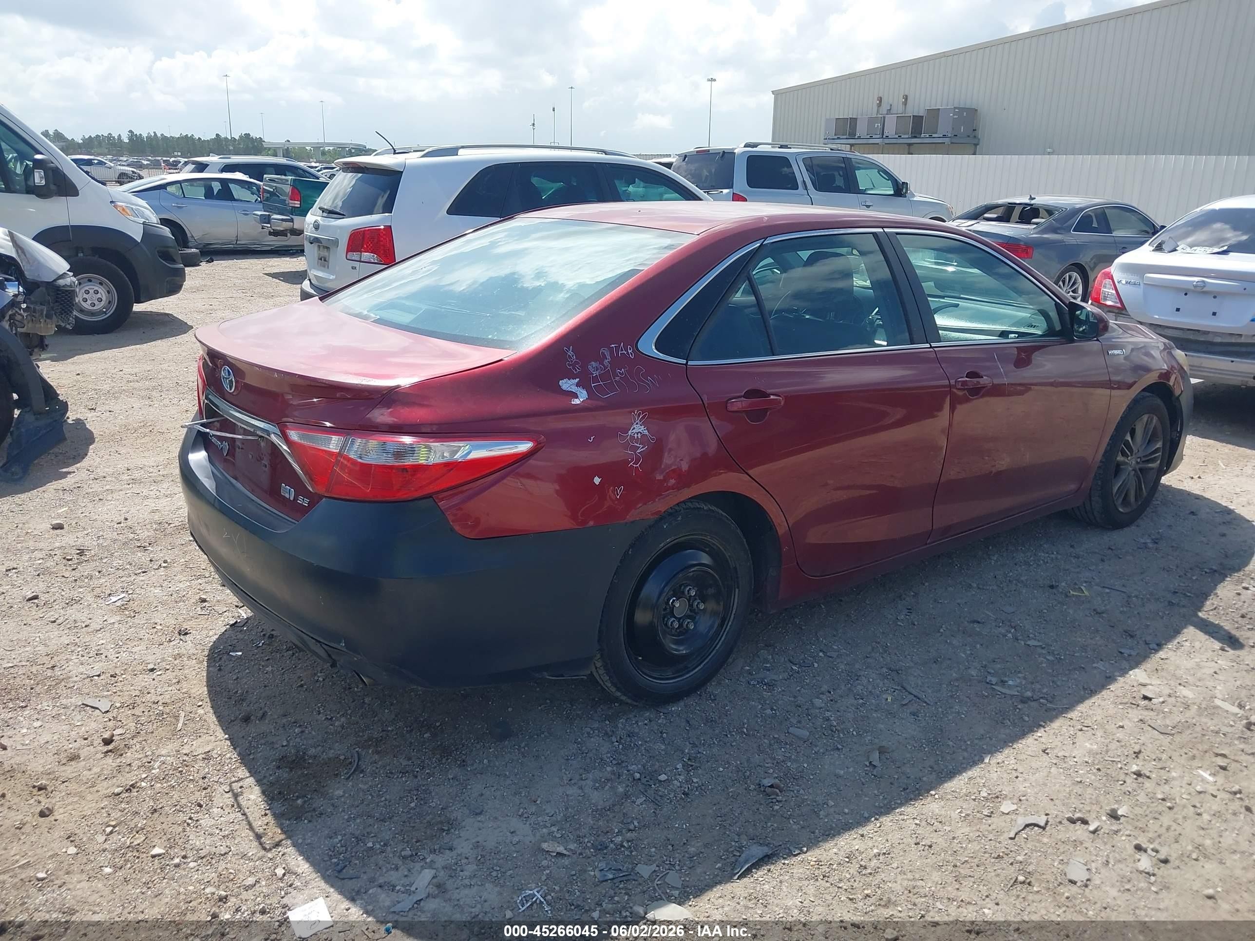 2015 Toyota Camry Hybrid Se Красный vin: 4T1BD1FK5FU163512