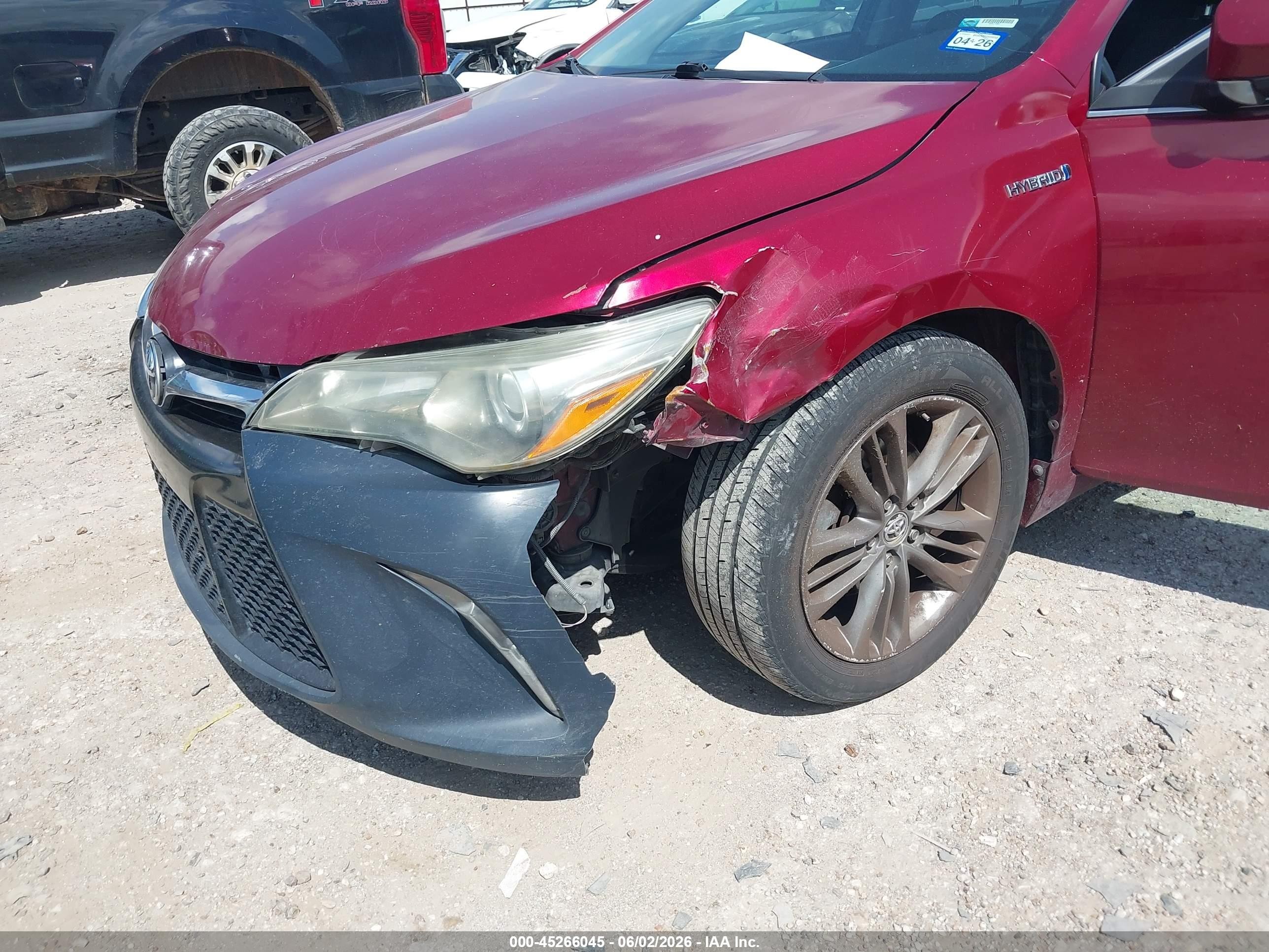 2015 Toyota Camry Hybrid Se Красный vin: 4T1BD1FK5FU163512