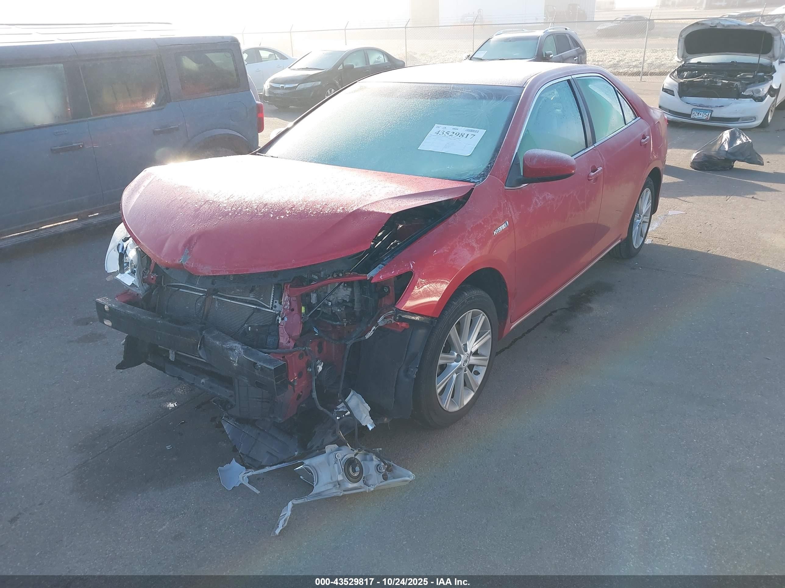 2012 Toyota Camry Hybrid Xle Red vin: 4T1BD1FK6CU015252