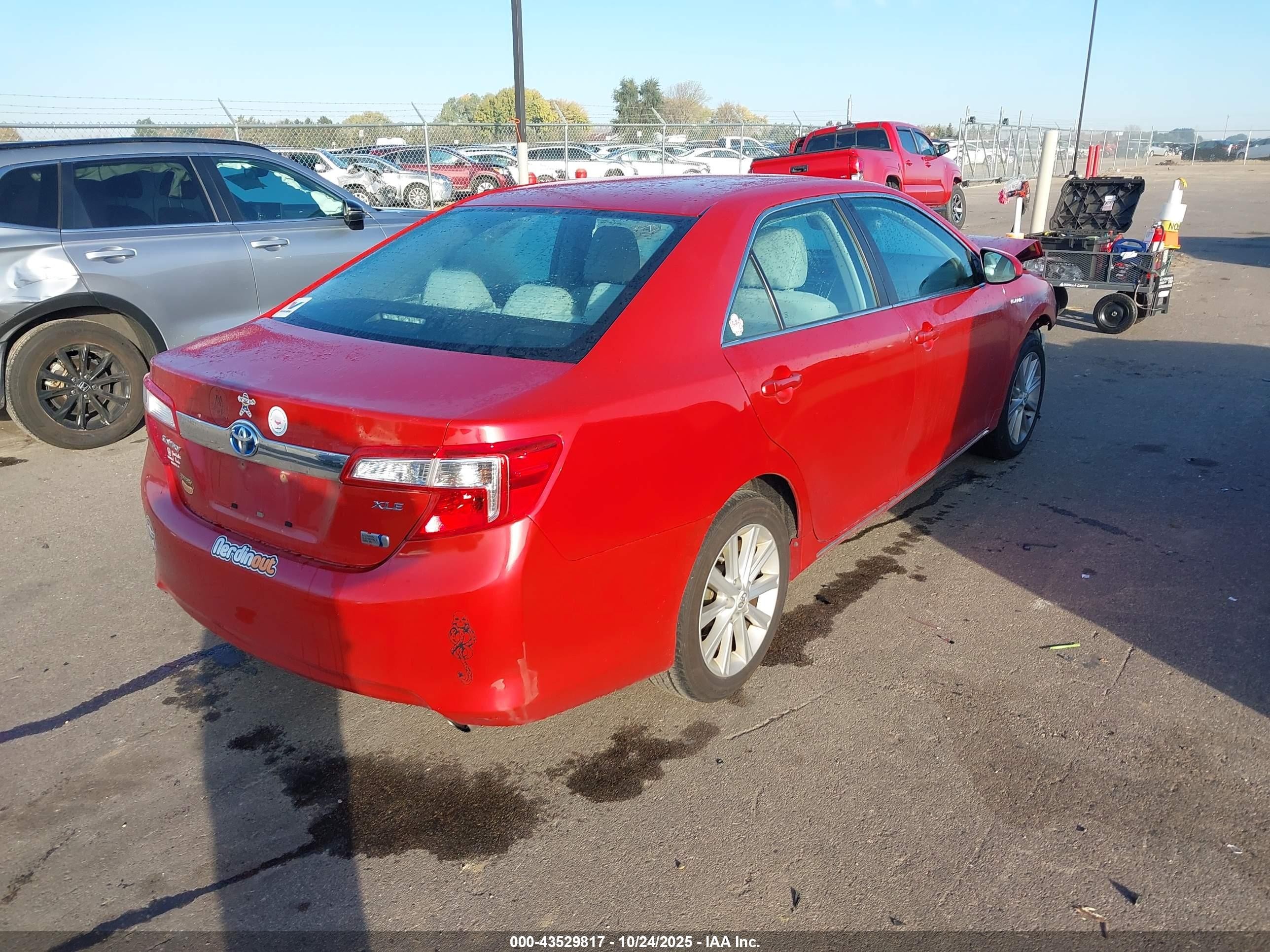 2012 Toyota Camry Hybrid Xle Red vin: 4T1BD1FK6CU015252