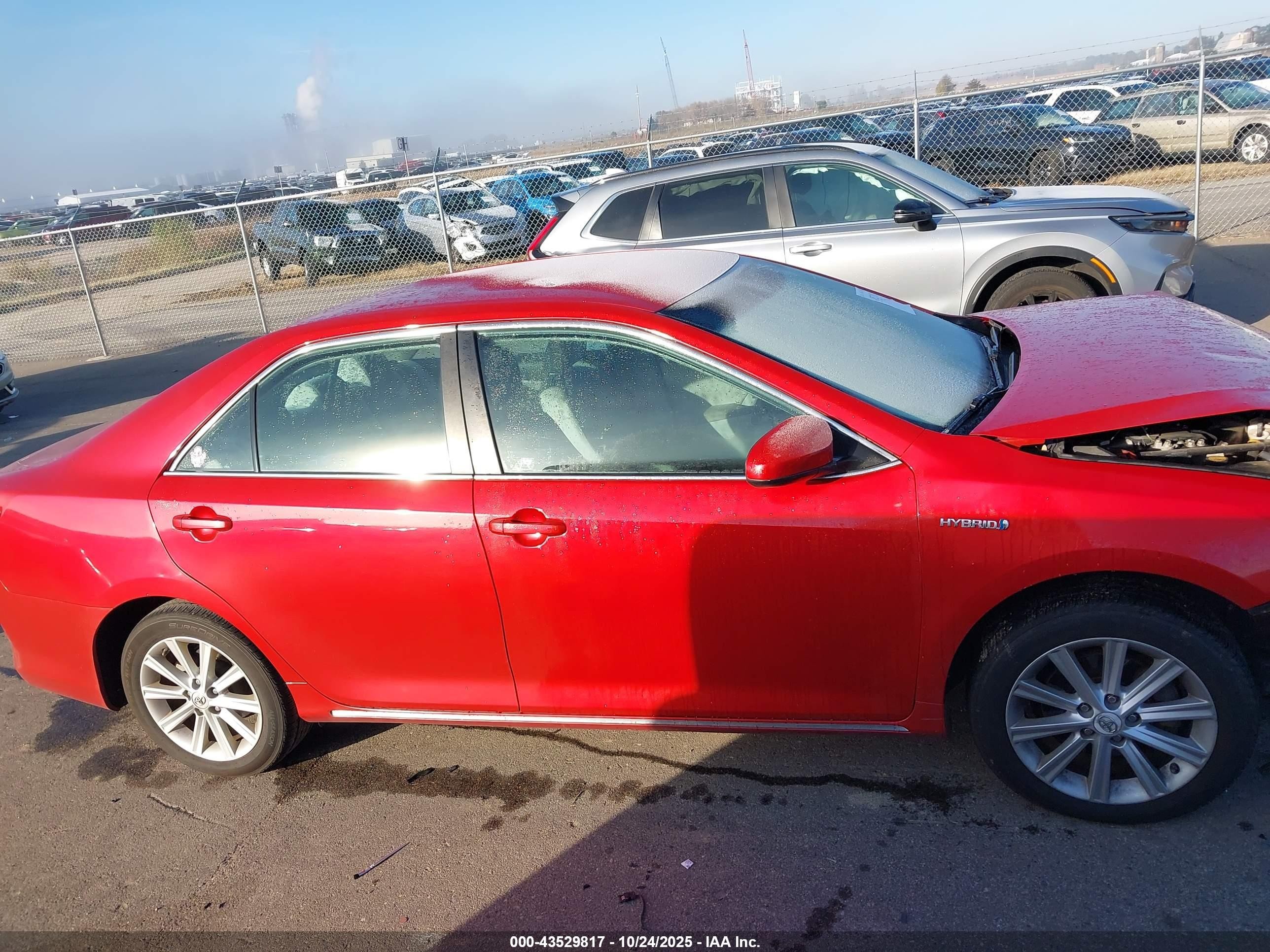 2012 Toyota Camry Hybrid Xle Red vin: 4T1BD1FK6CU015252