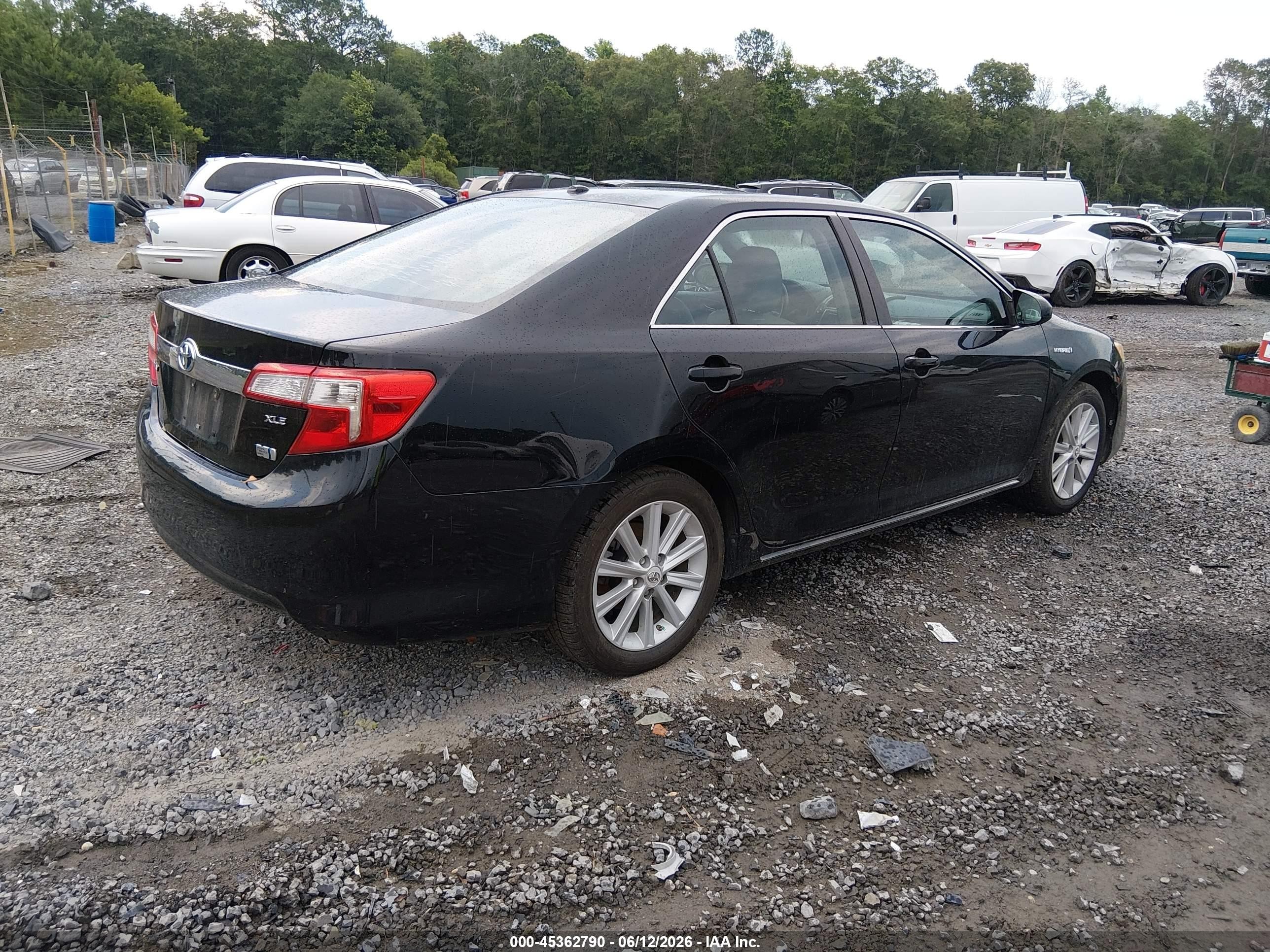 2012 Toyota Camry Hybrid Xle Black vin: 4T1BD1FK6CU020547