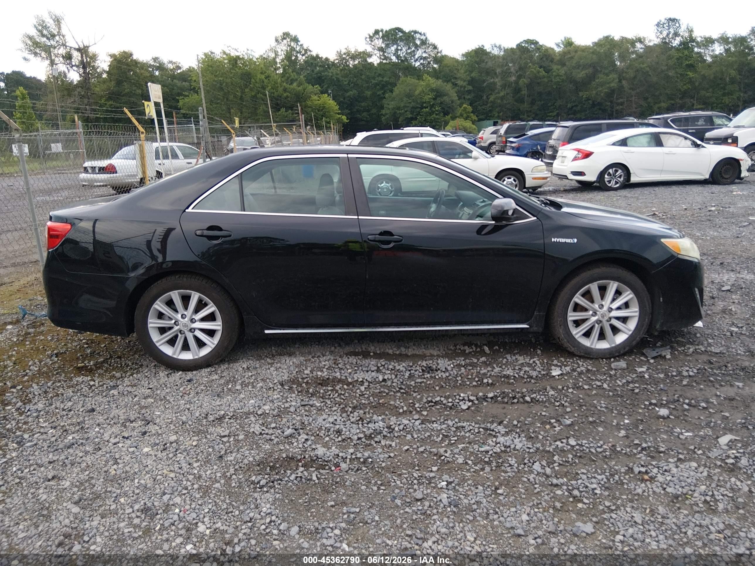 2012 Toyota Camry Hybrid Xle Black vin: 4T1BD1FK6CU020547