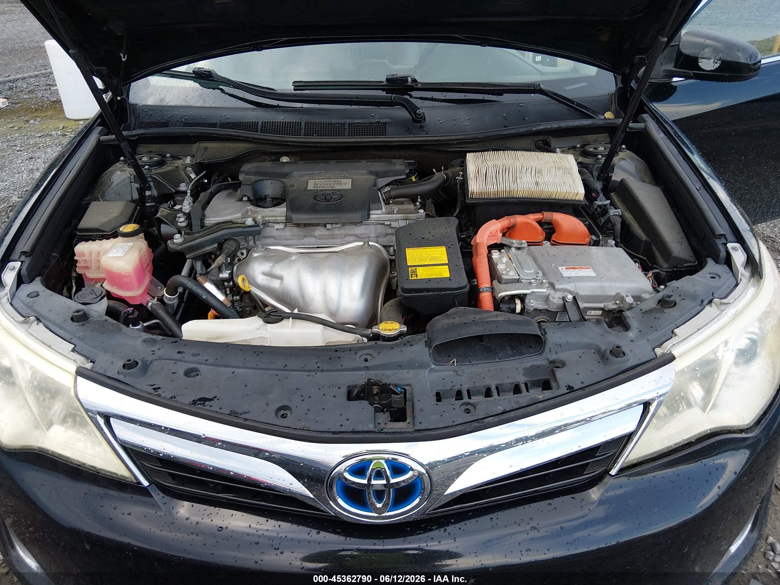 2012 Toyota Camry Hybrid Xle Black vin: 4T1BD1FK6CU020547