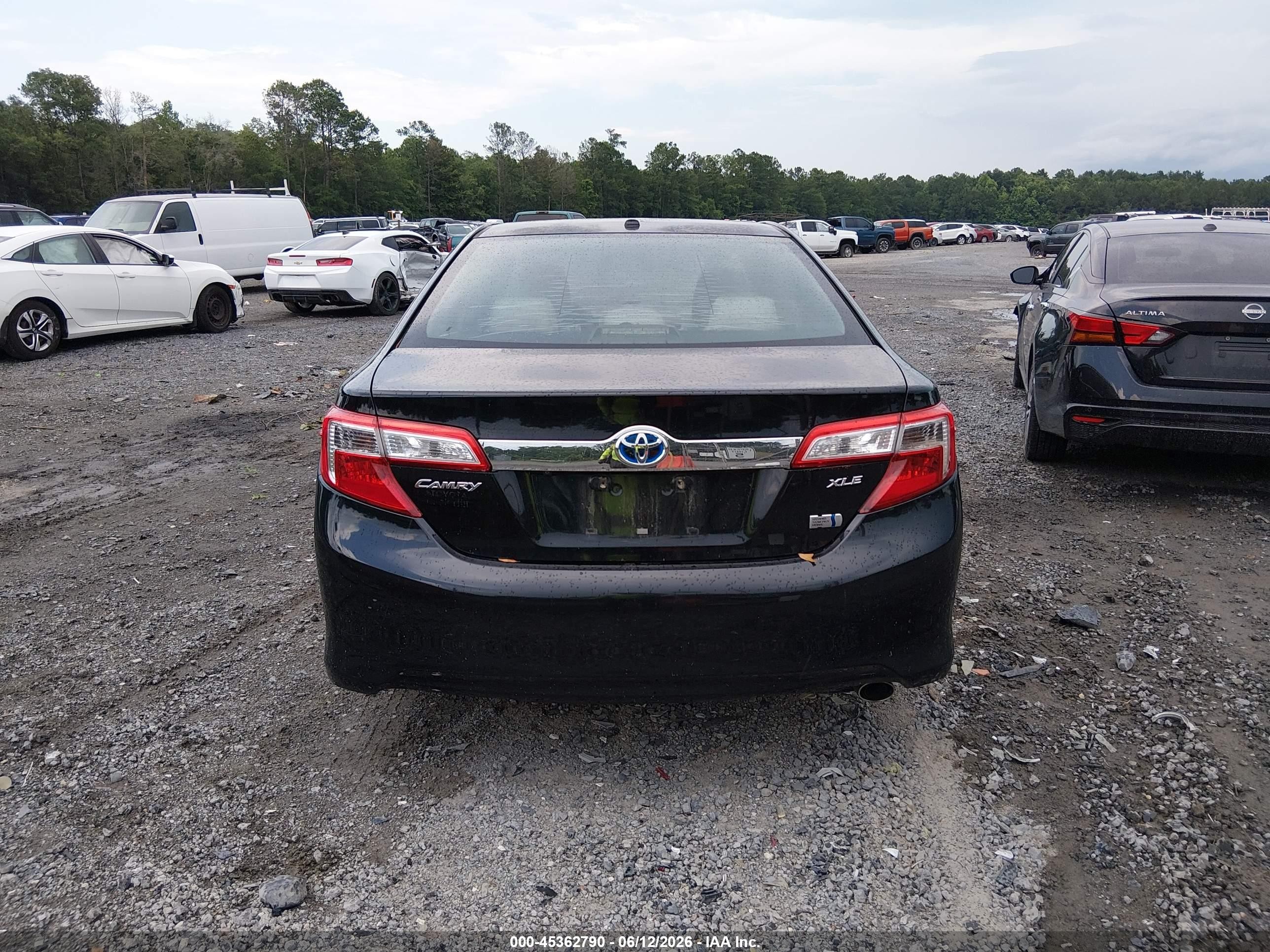 2012 Toyota Camry Hybrid Xle Black vin: 4T1BD1FK6CU020547