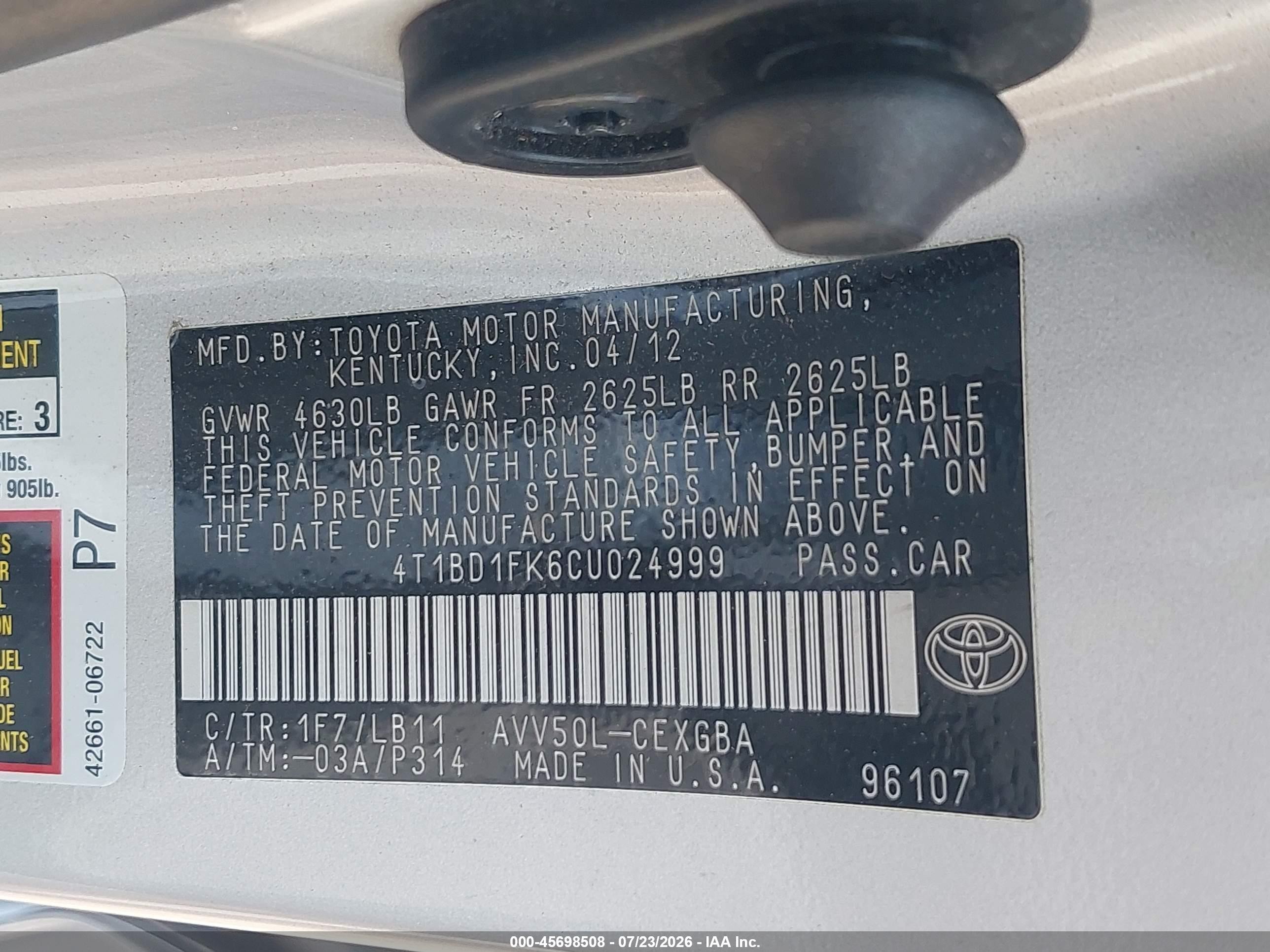 2012 Toyota Camry Hybrid Xle Silver vin: 4T1BD1FK6CU024999