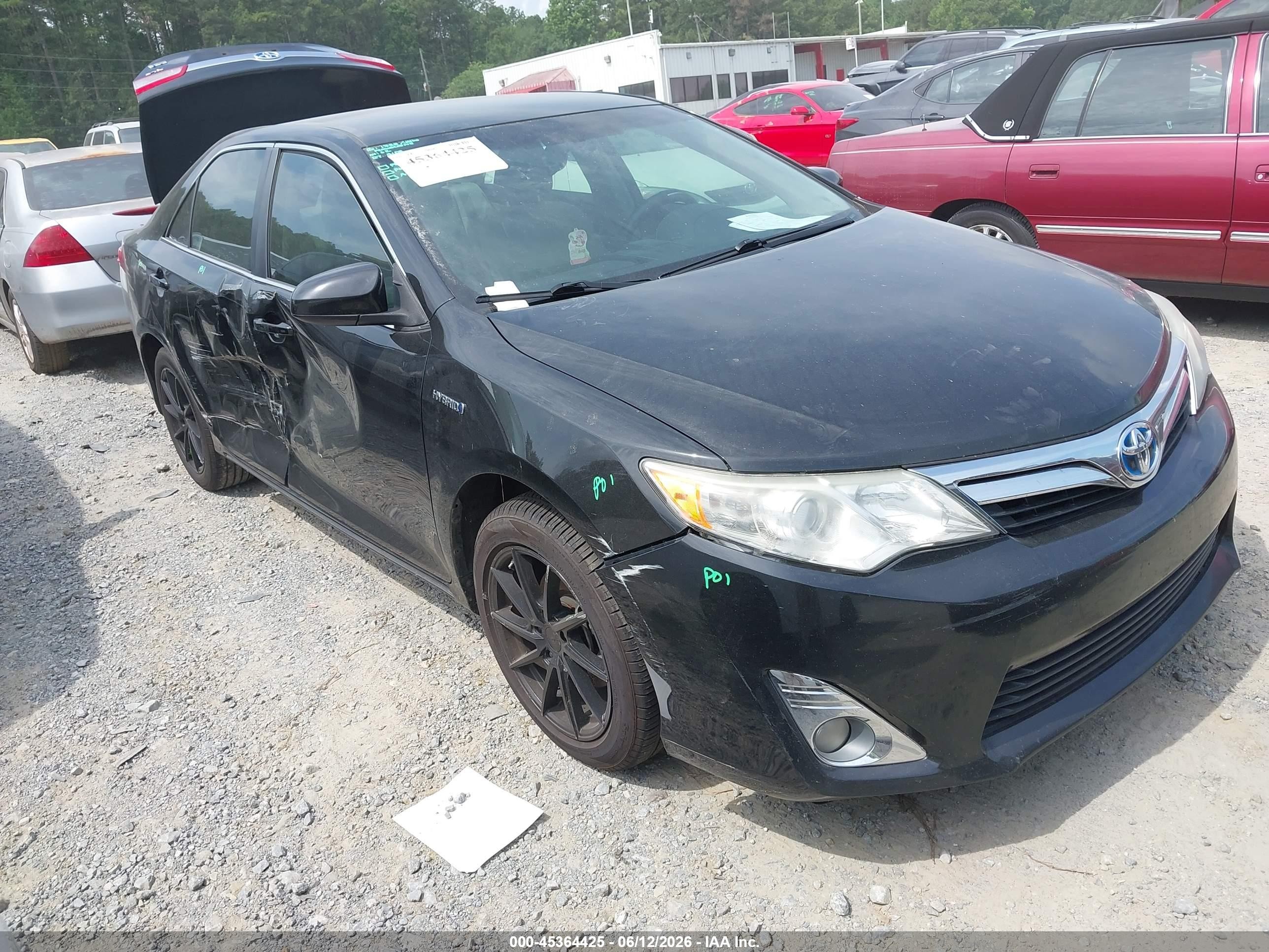 2012 Toyota Camry Hybrid Xle Black vin: 4T1BD1FK6CU044332