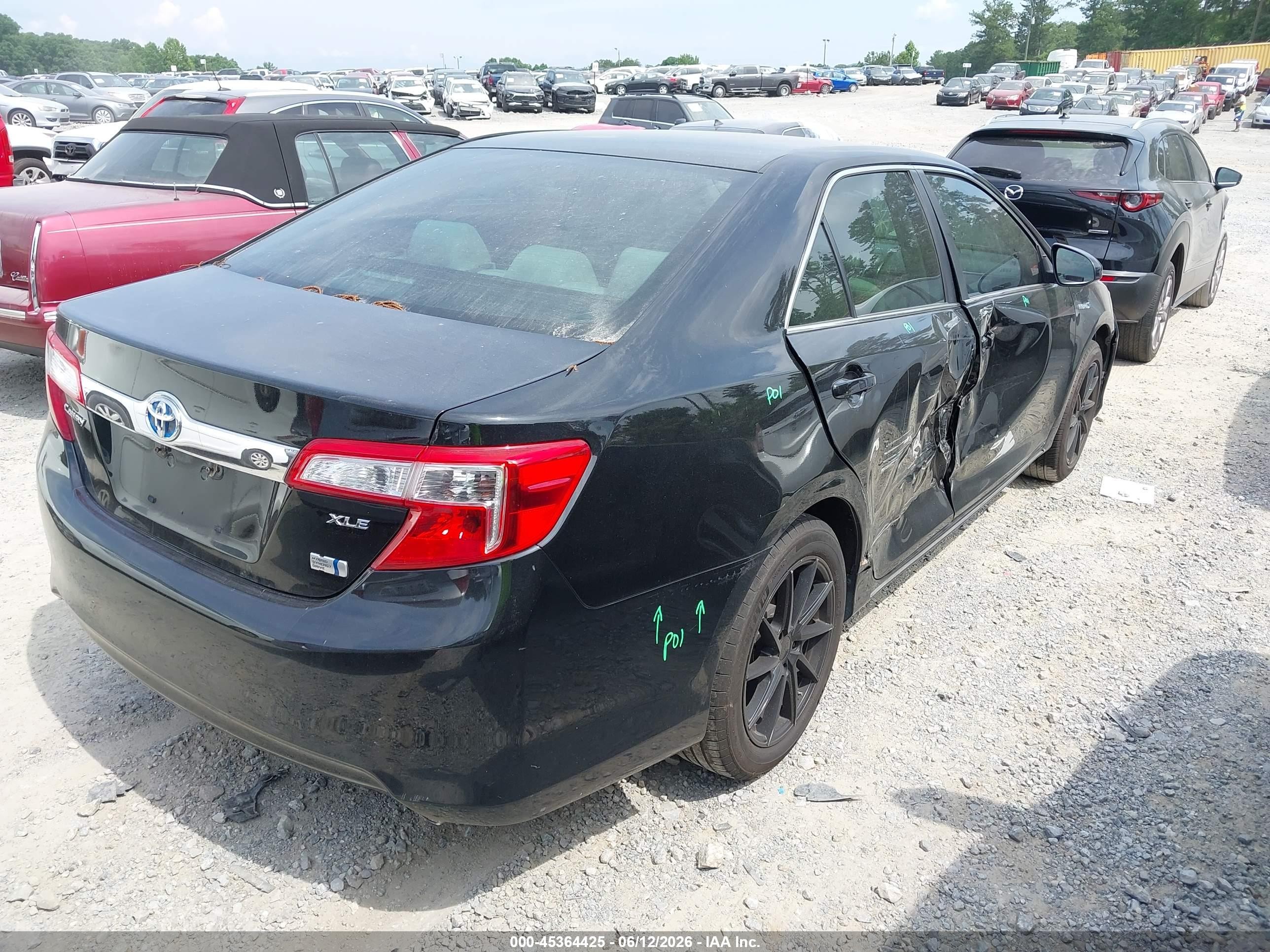 2012 Toyota Camry Hybrid Xle Черный vin: 4T1BD1FK6CU044332