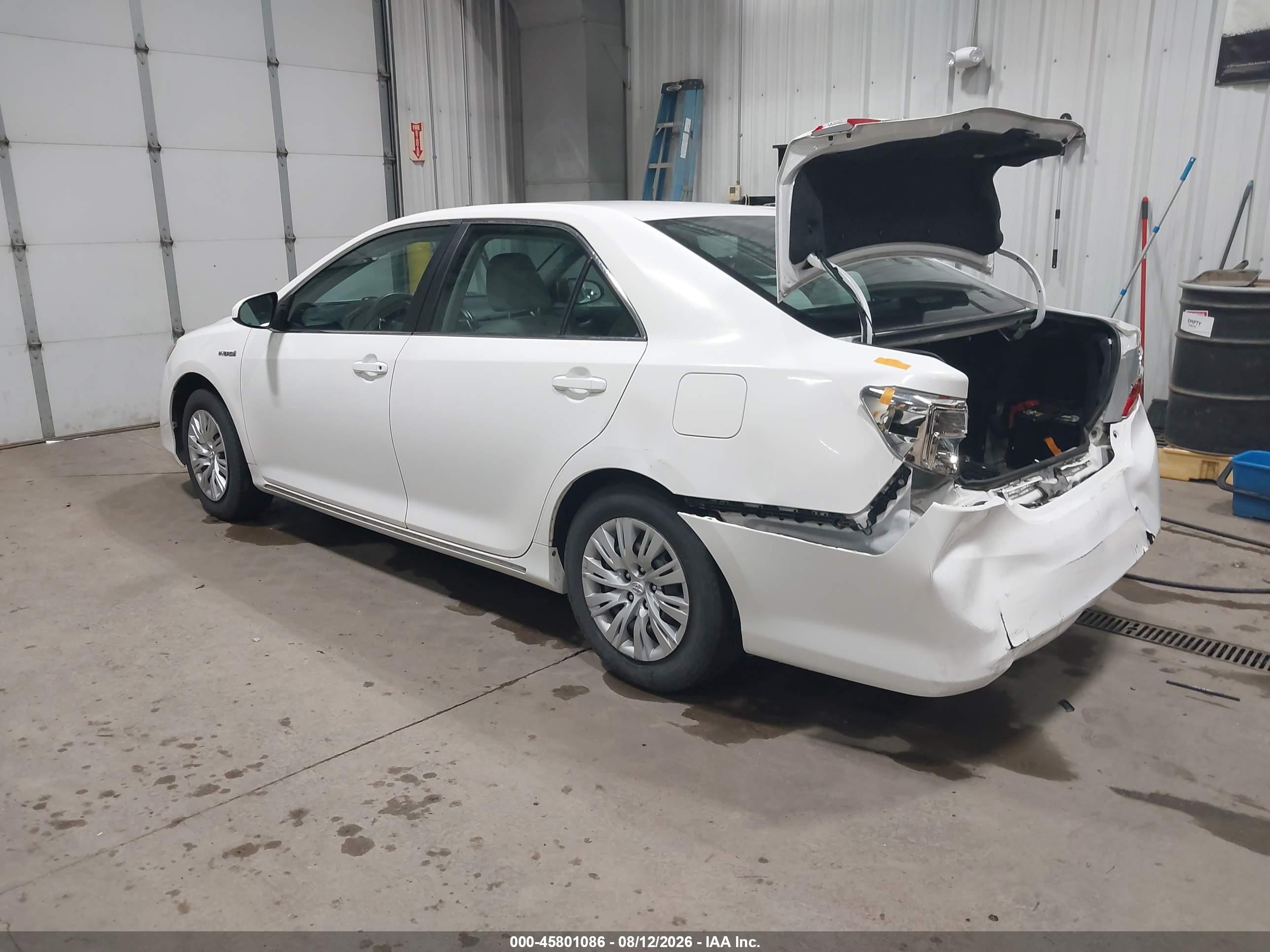 2012 Toyota Camry Hybrid Le White vin: 4T1BD1FK6CU049398