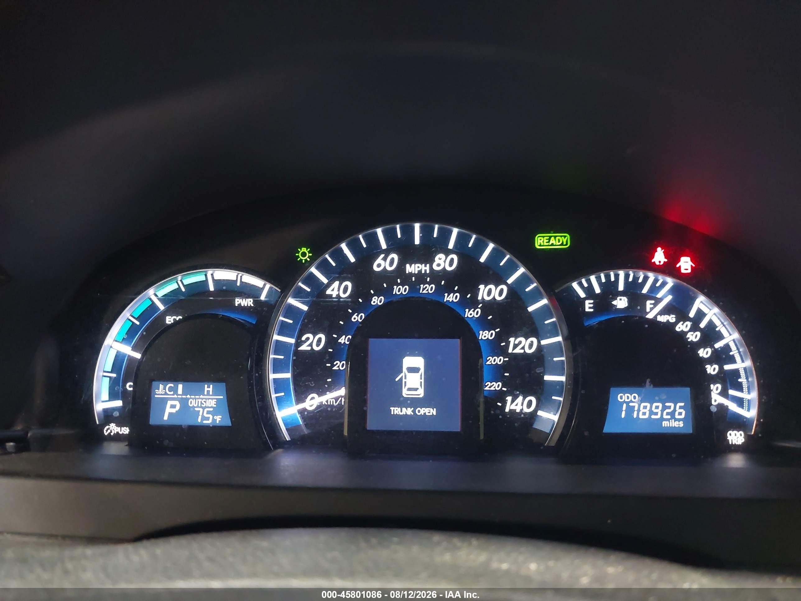 2012 Toyota Camry Hybrid Le White vin: 4T1BD1FK6CU049398