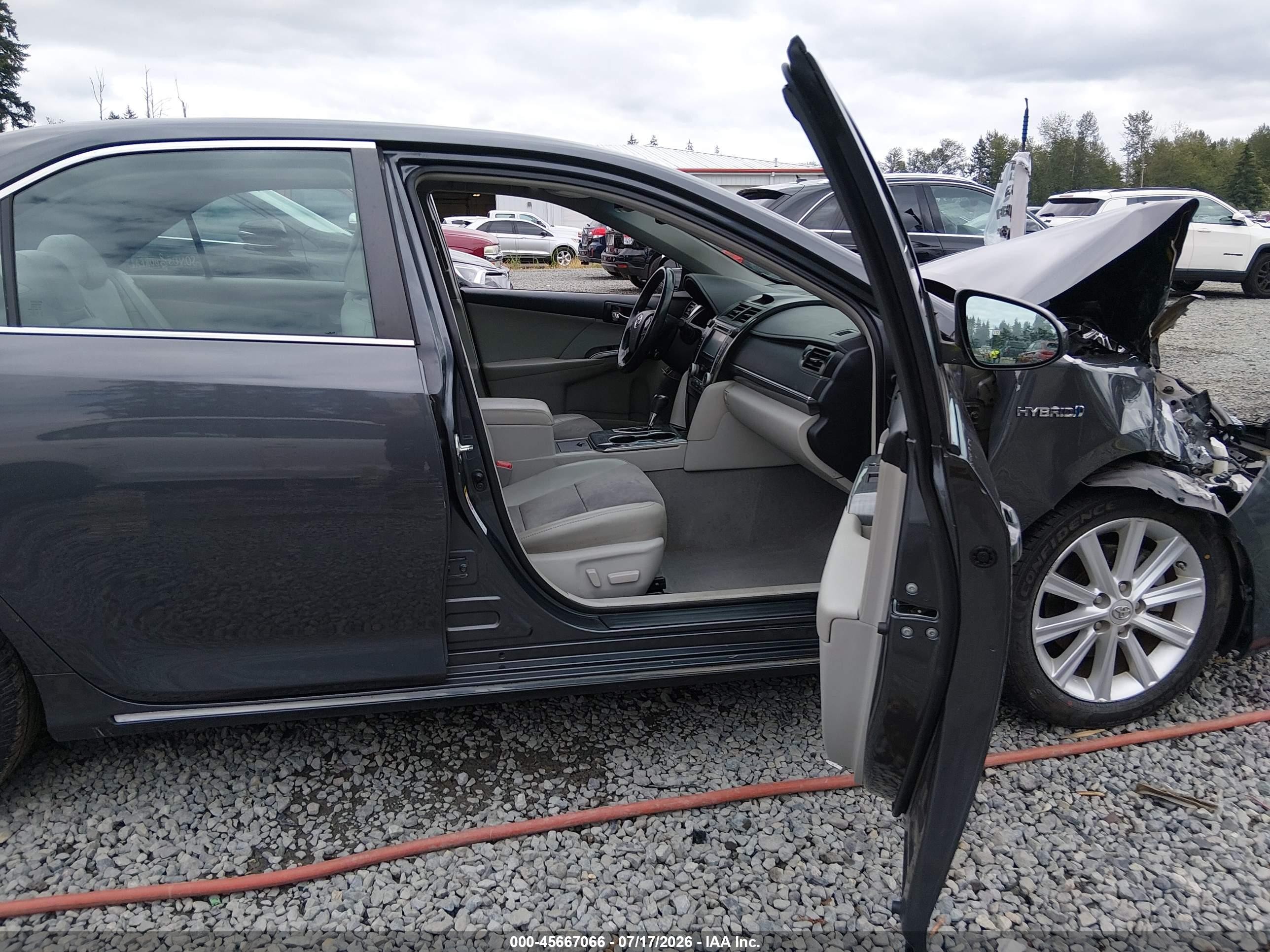 2012 Toyota Camry Hybrid Xle Серый vin: 4T1BD1FK6CU062958