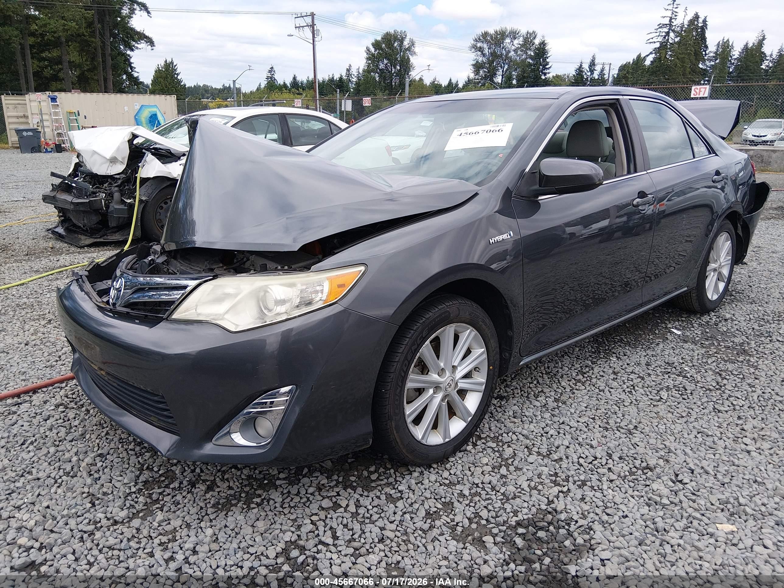 2012 Toyota Camry Hybrid Xle Серый vin: 4T1BD1FK6CU062958