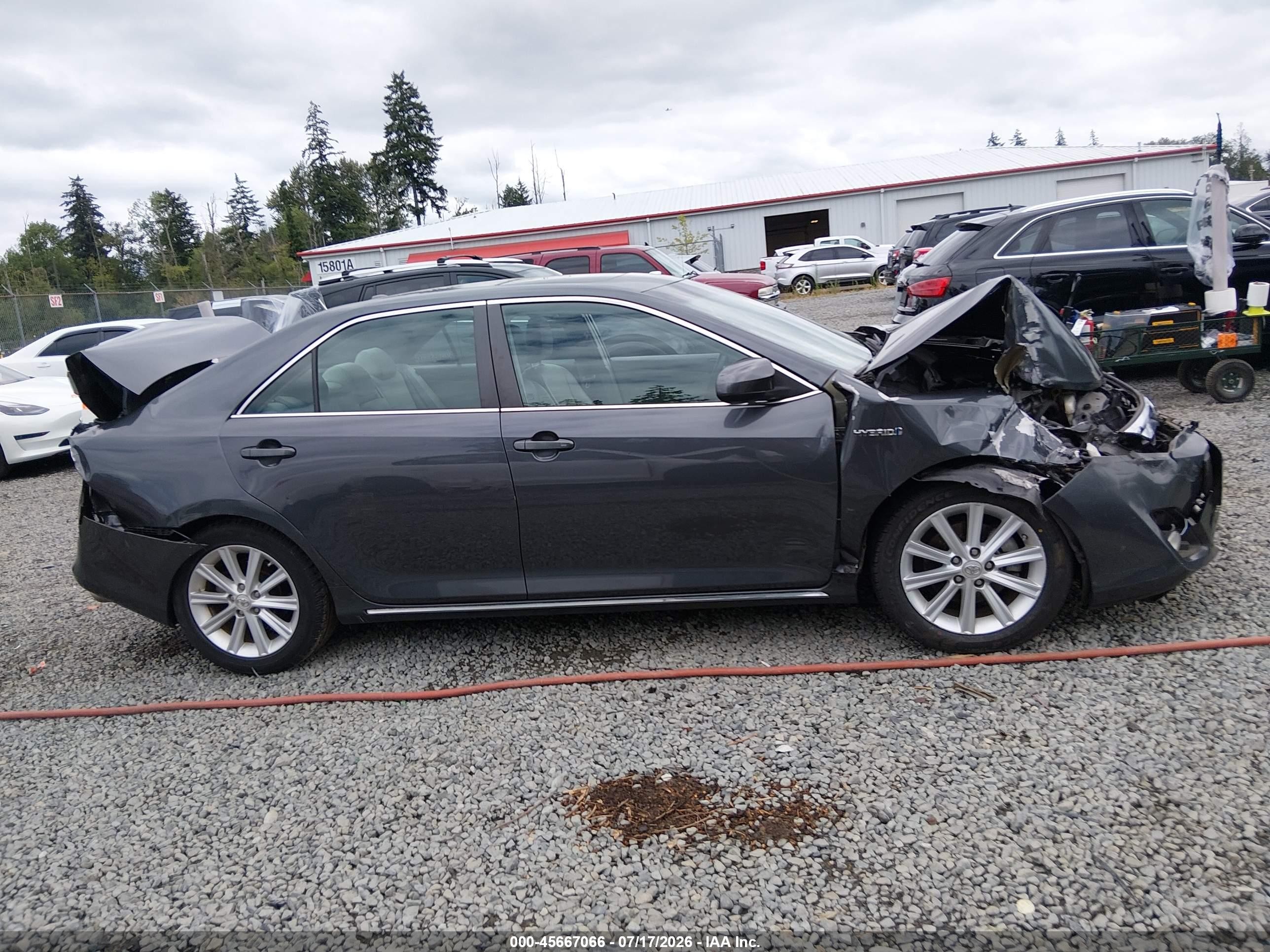 2012 Toyota Camry Hybrid Xle Серый vin: 4T1BD1FK6CU062958