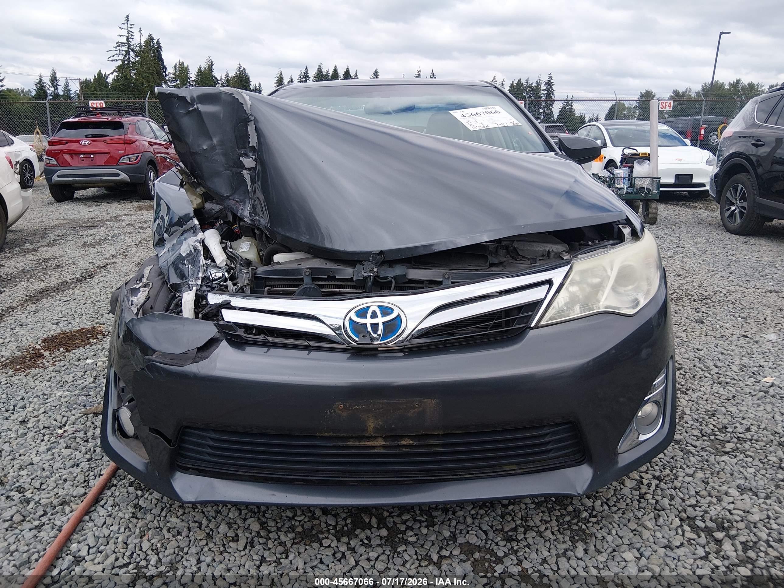 2012 Toyota Camry Hybrid Xle Серый vin: 4T1BD1FK6CU062958