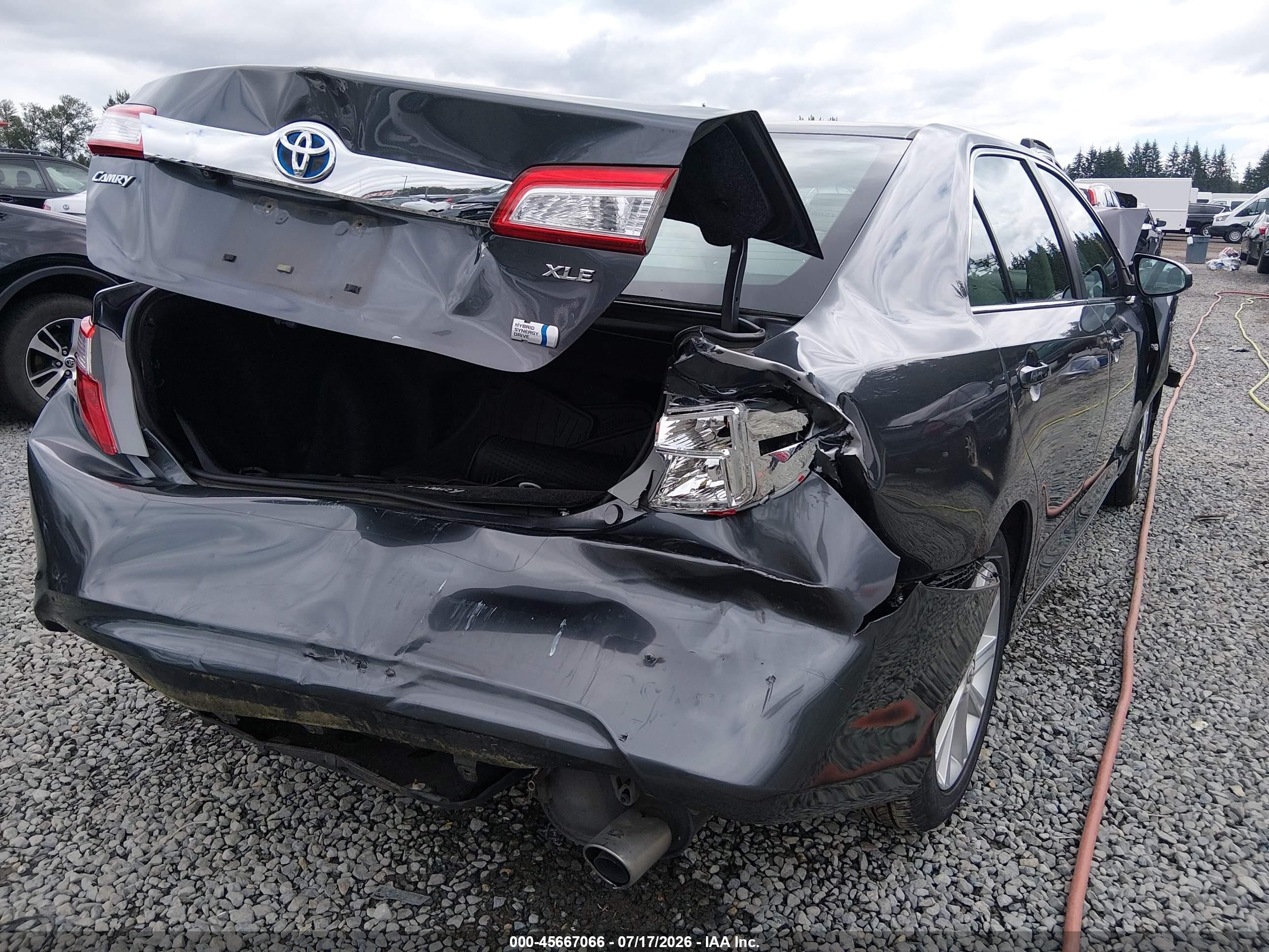 2012 Toyota Camry Hybrid Xle Серый vin: 4T1BD1FK6CU062958