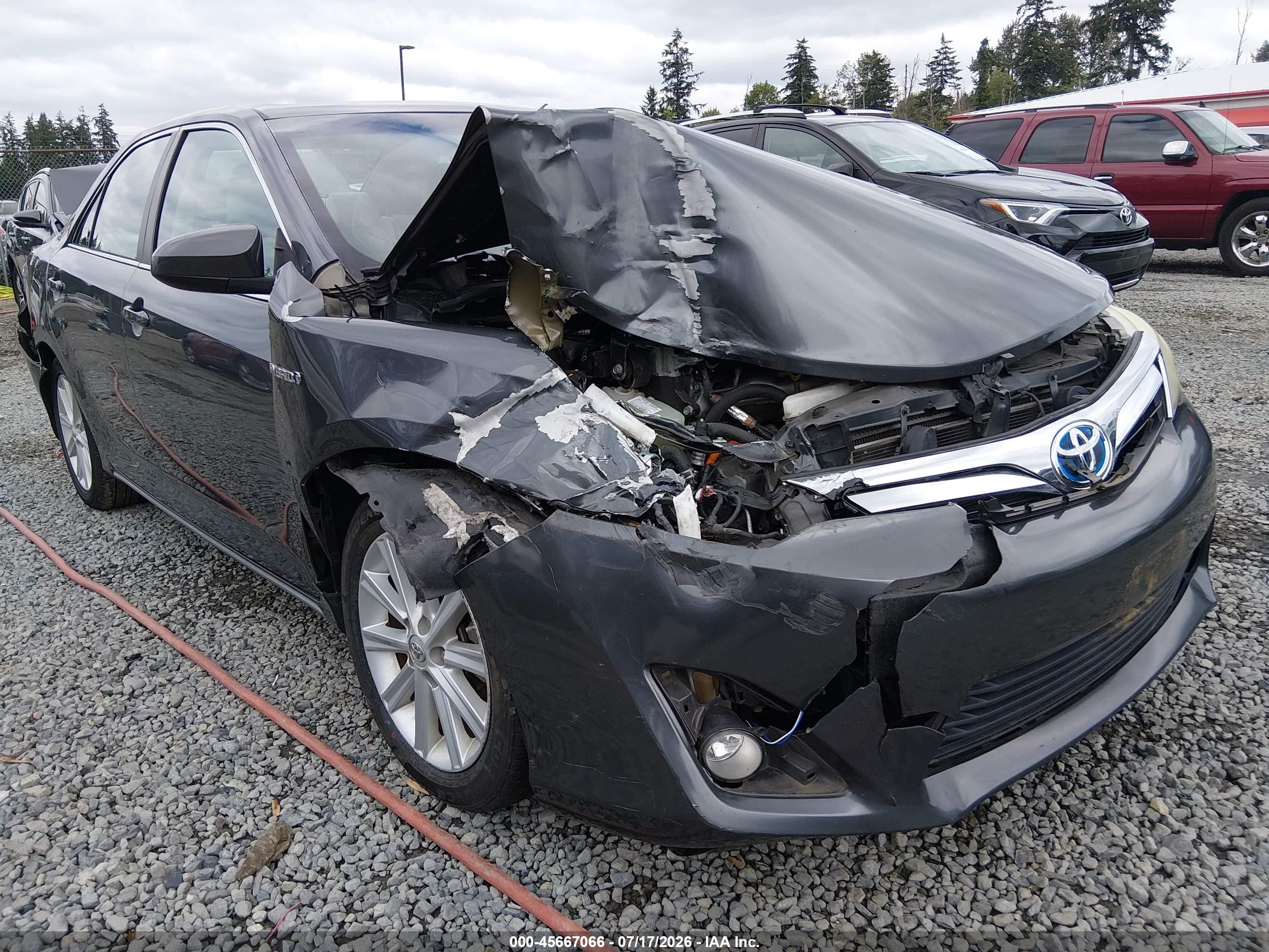 2012 Toyota Camry Hybrid Xle Серый vin: 4T1BD1FK6CU062958