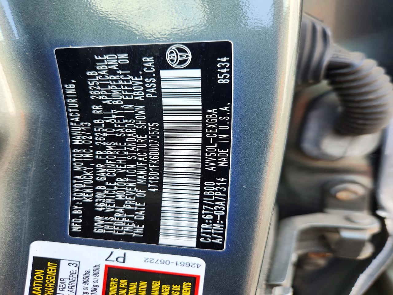 2013 Toyota Camry Hybrid Xle Green vin: 4T1BD1FK6DU070575