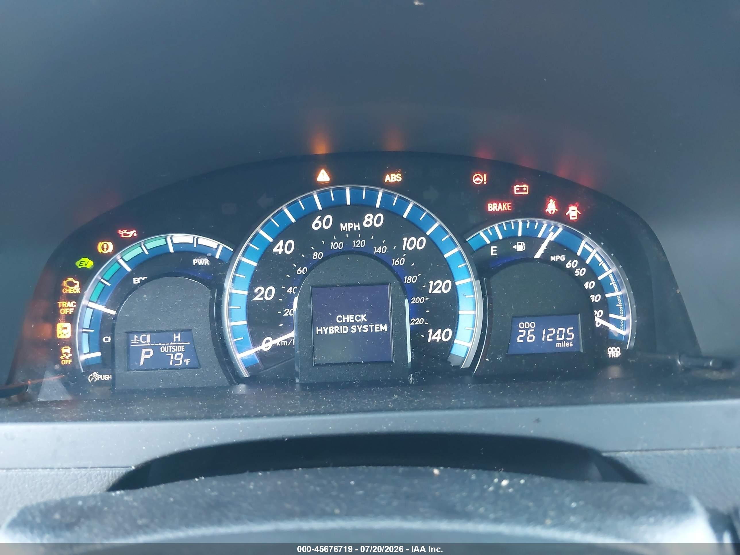2013 Toyota Camry Hybrid Le Gray vin: 4T1BD1FK6DU089210