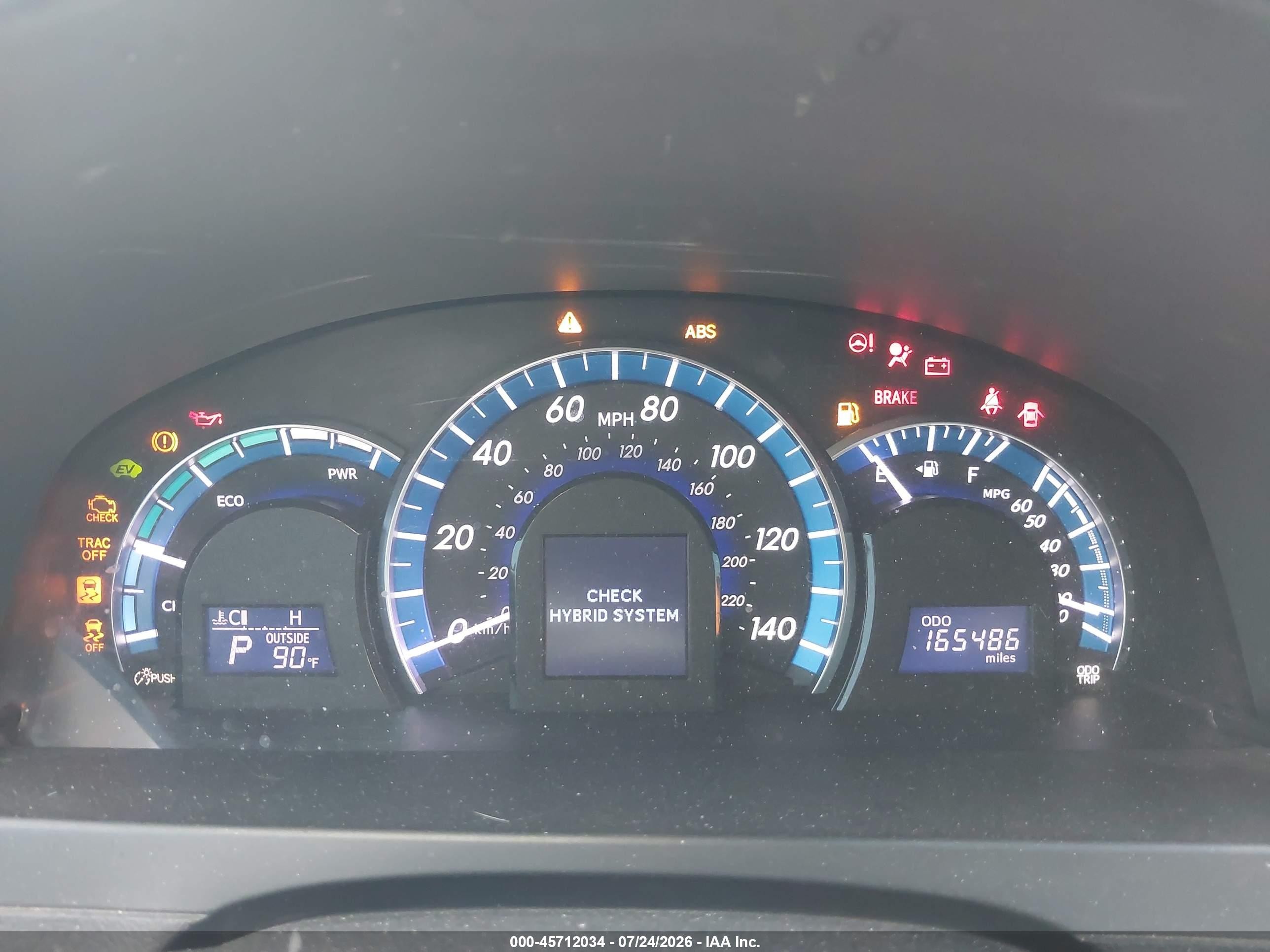 2012 Toyota Camry Hybrid Le Серый vin: 4T1BD1FK7CU026633