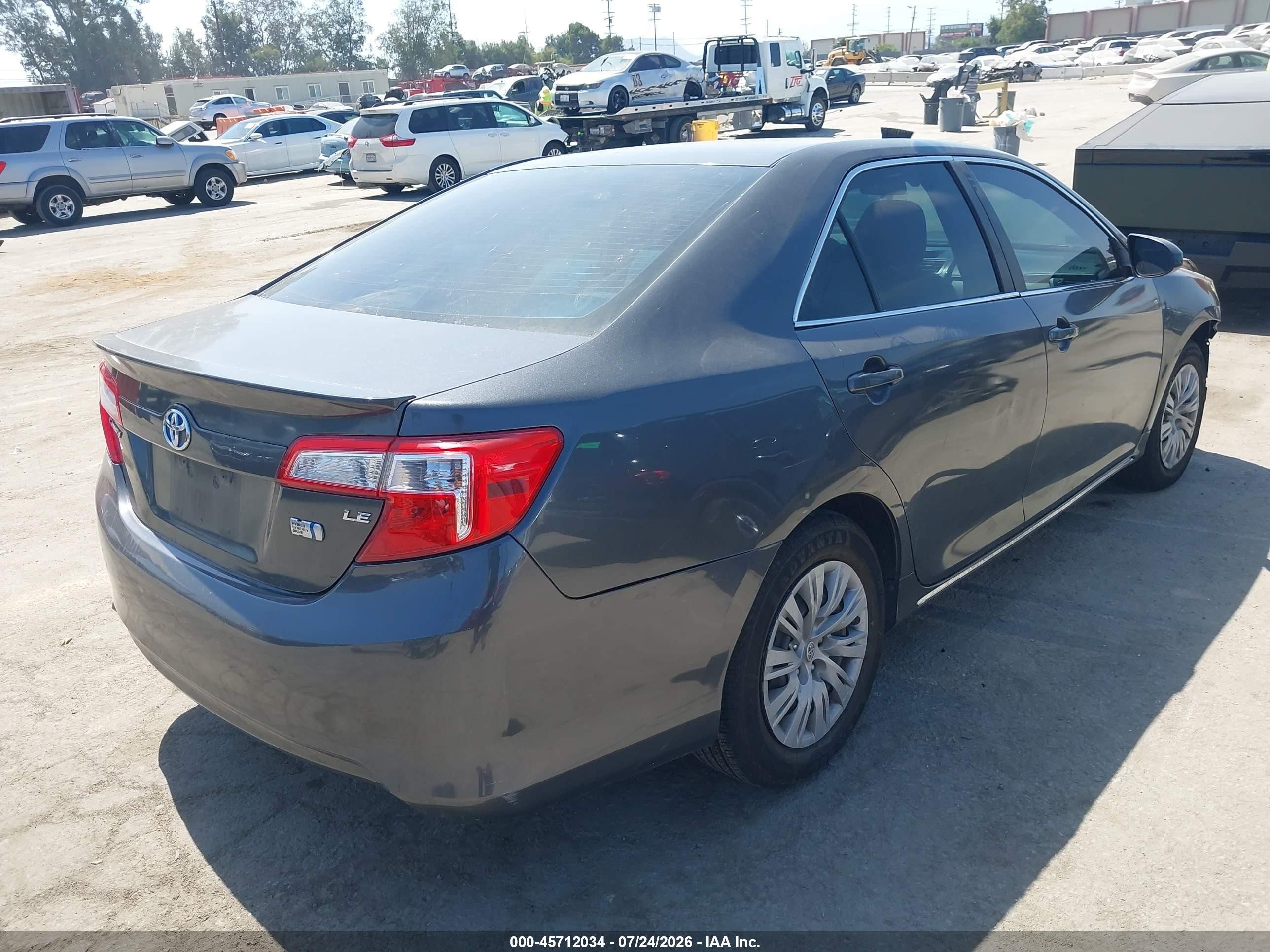 2012 Toyota Camry Hybrid Le Серый vin: 4T1BD1FK7CU026633